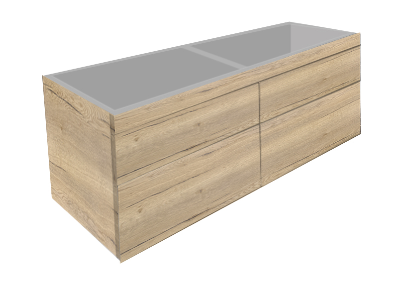 Best-Design "Beauty-140-Halifax Greeploos" meubel onderkast 4-laden