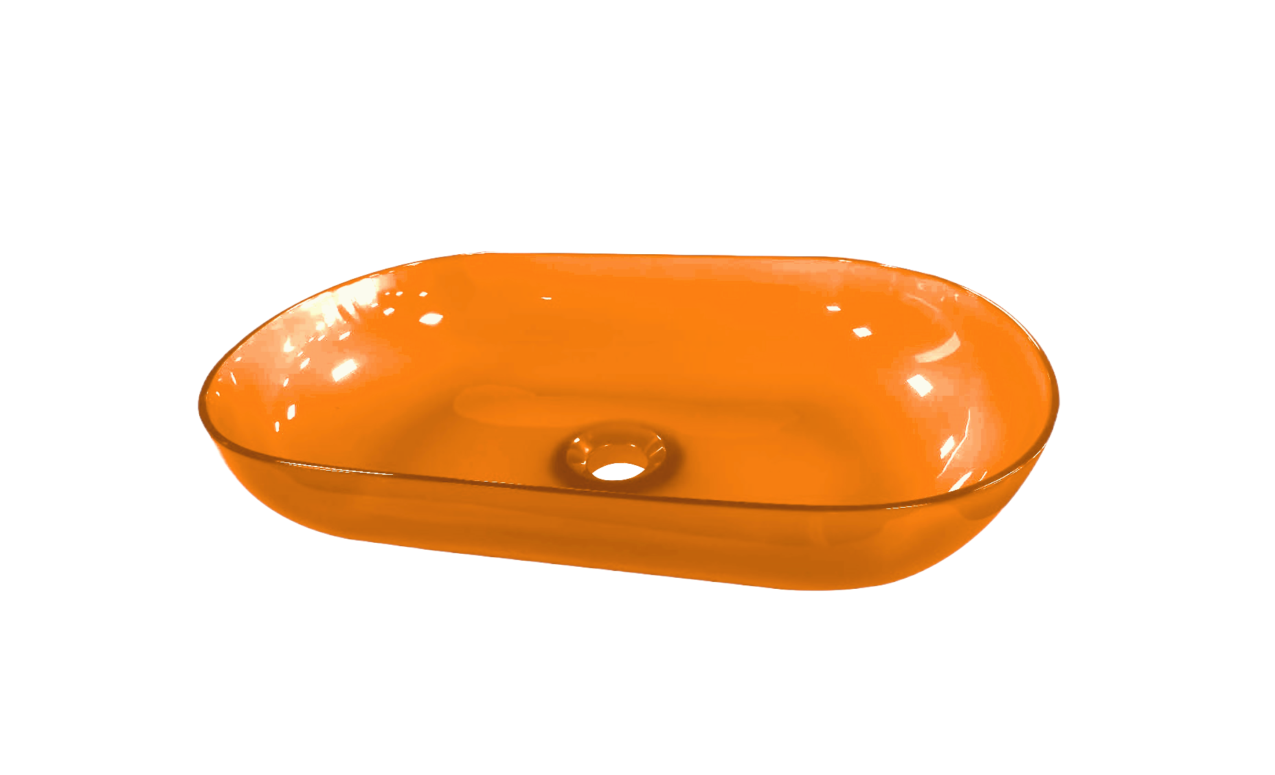 Best-Design Opbouw-Waskom Color "Transpa-Orange" 54 x 34 x 12 cm