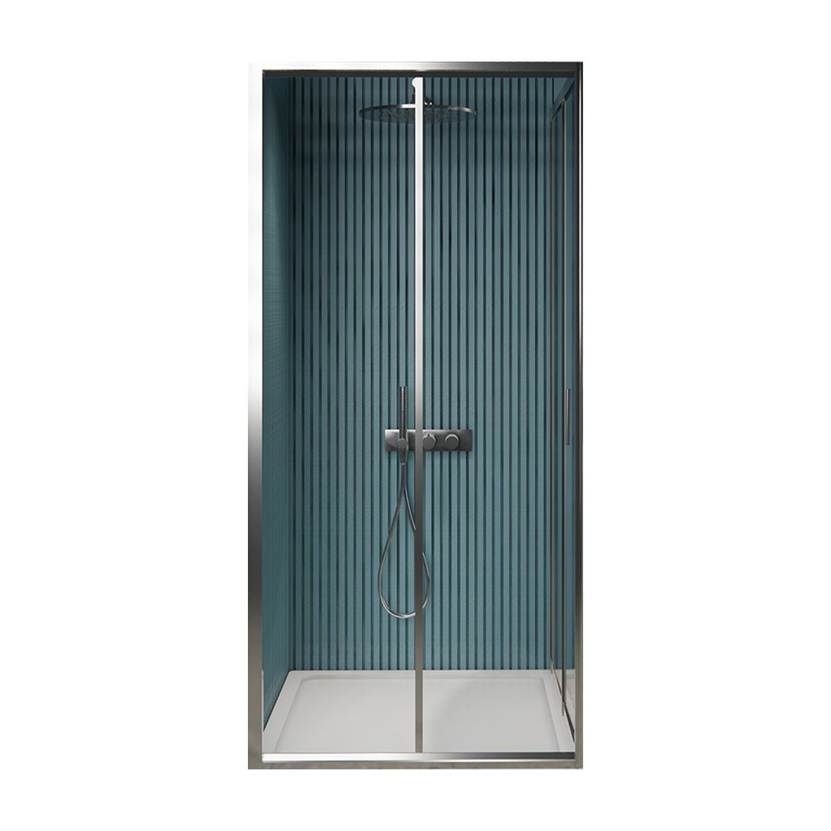 Douchecabine Dual Dubbele Schuif Chroom 80 x 80 x 190 cm