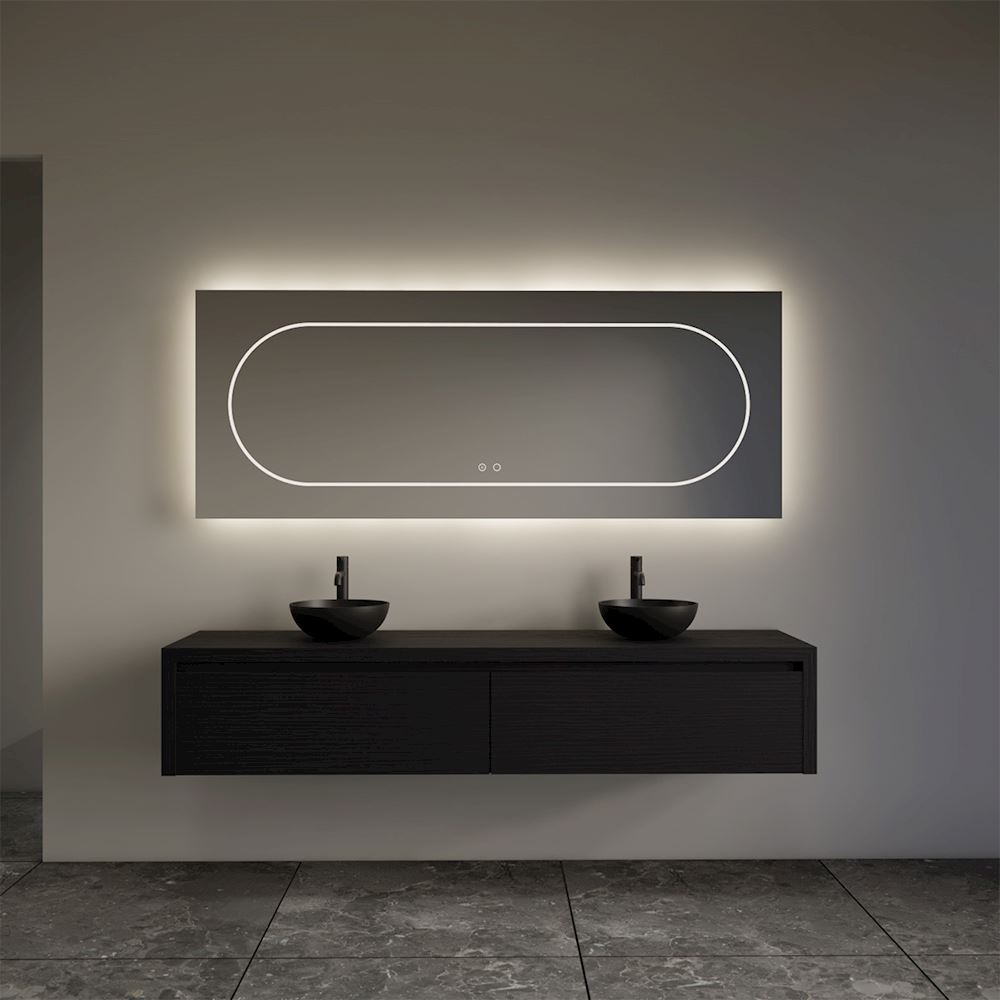 Onderkast Ares Black Veneer 2 Laden 160 cm