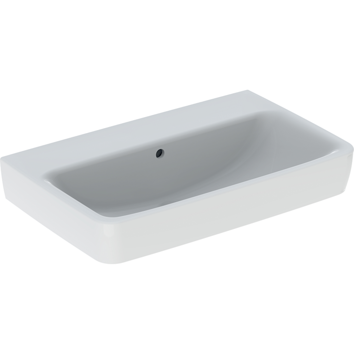 Geberit Renova Compact Wastafel 65 cm zonder kraangat, met overloop