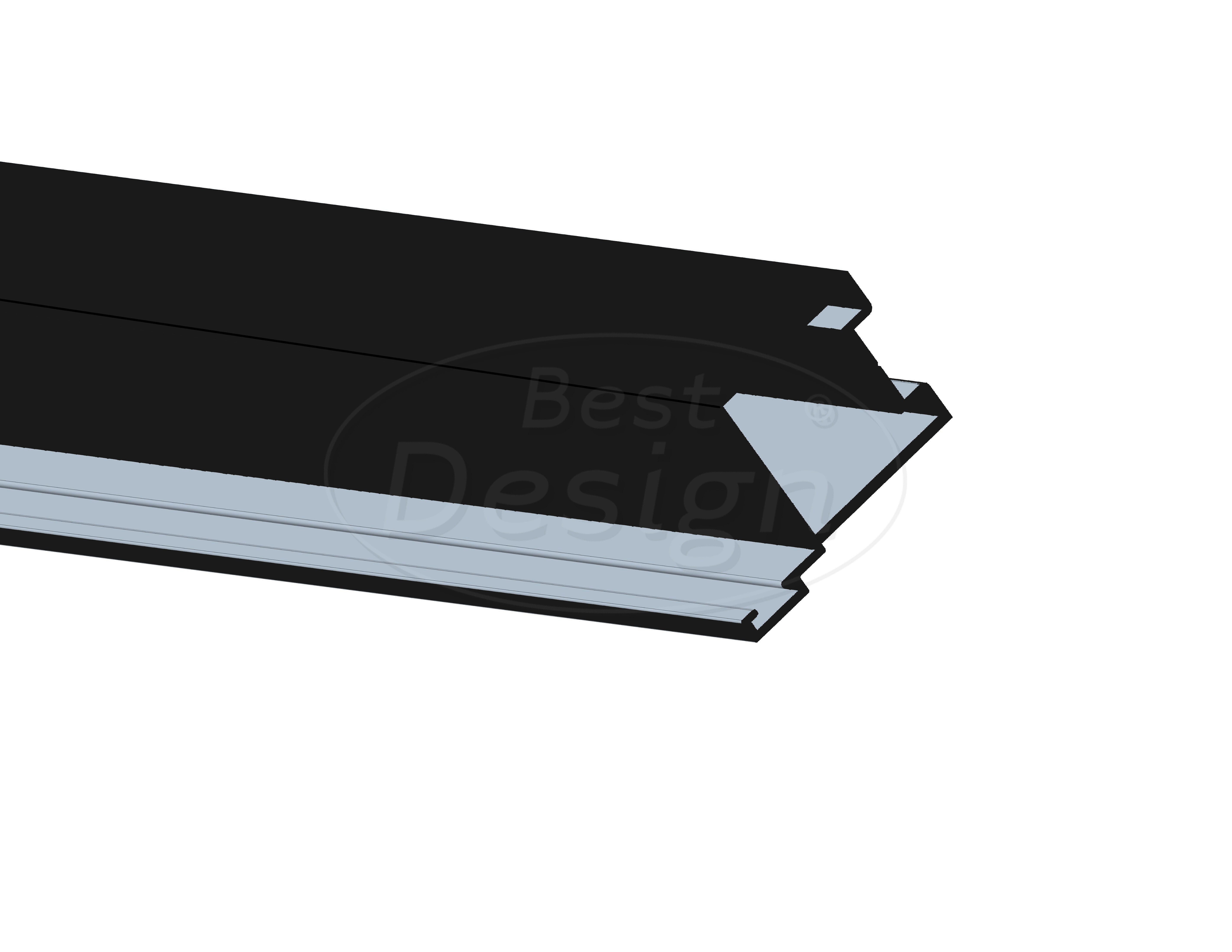 Best-Design zwart aluminium profiel voor "Baron" Nisdeur nr: 12