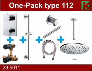 one-pack inbouwthermostaatset type 112 CHR (30cm)