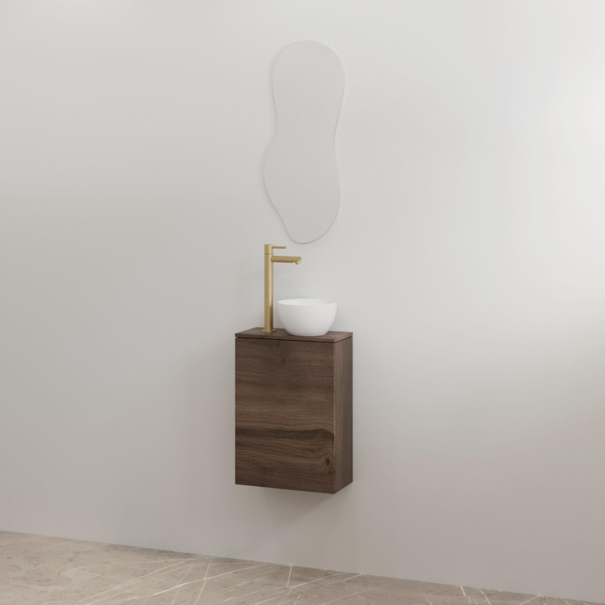 Best-Design toiletmeubelset "Siva" Espresso Brown onderkast + Espresso Brown meubelblad