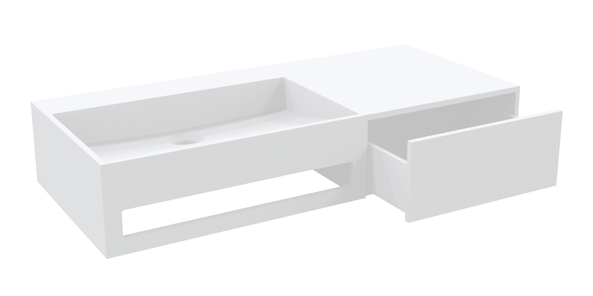 Best-Design "Spring" wastafel + lade "Just-Solid" 90x40x17cm