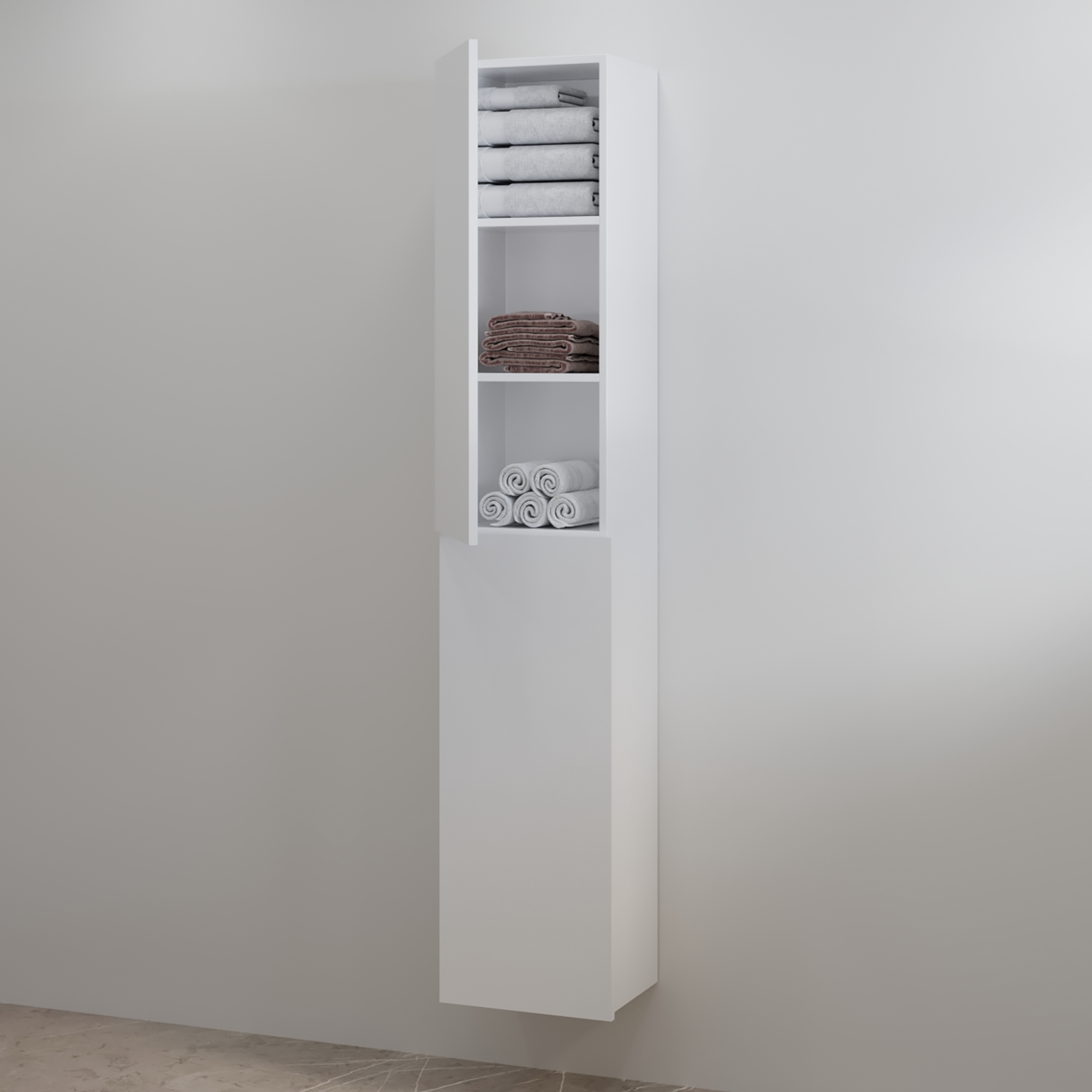 Best-Design "Blanco-Wit" hoge kolomkast L&R 35x180 cm Glans-Wit