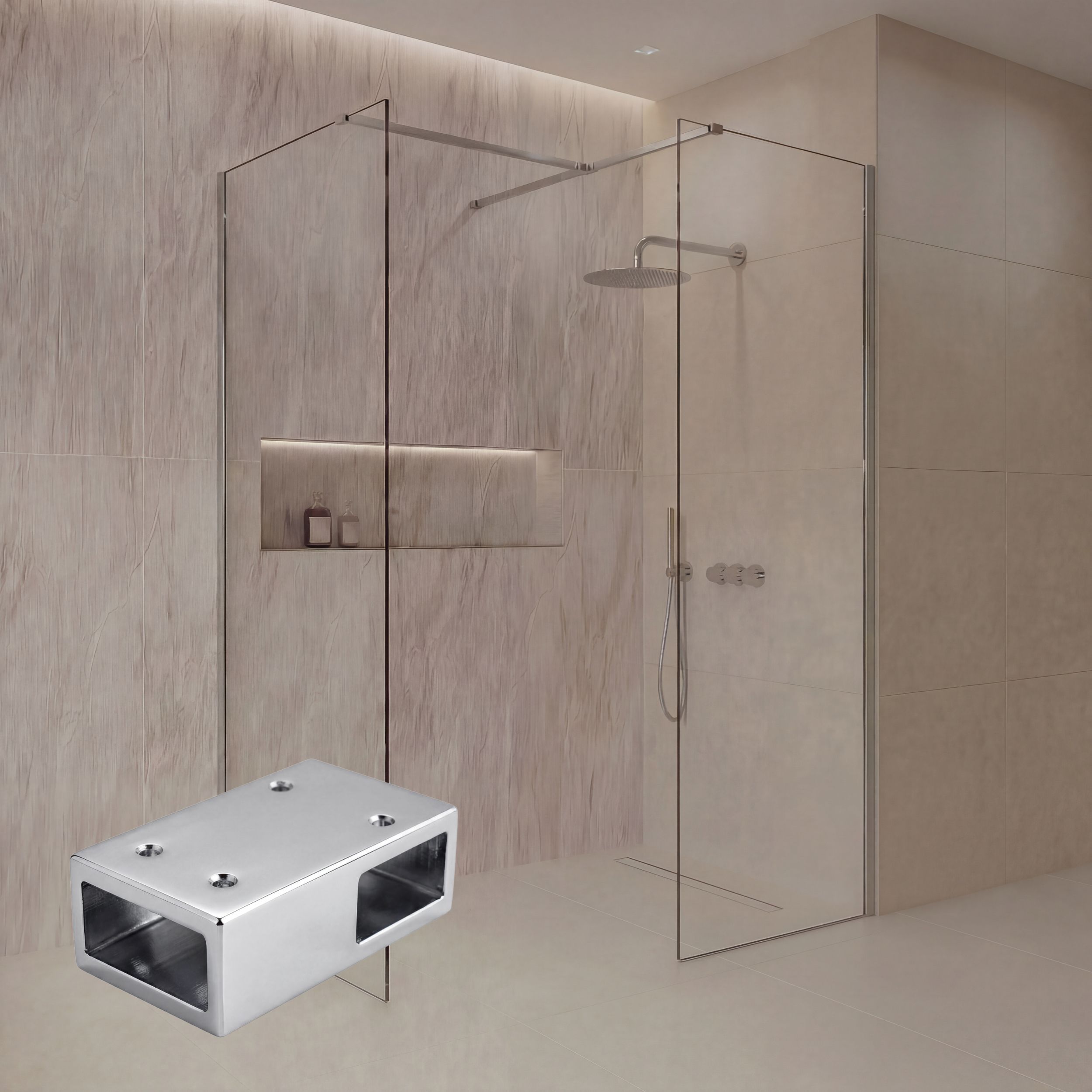 Best-Design T-verbindingsstuk Chroom tbv. "Dalis" inloopdouche