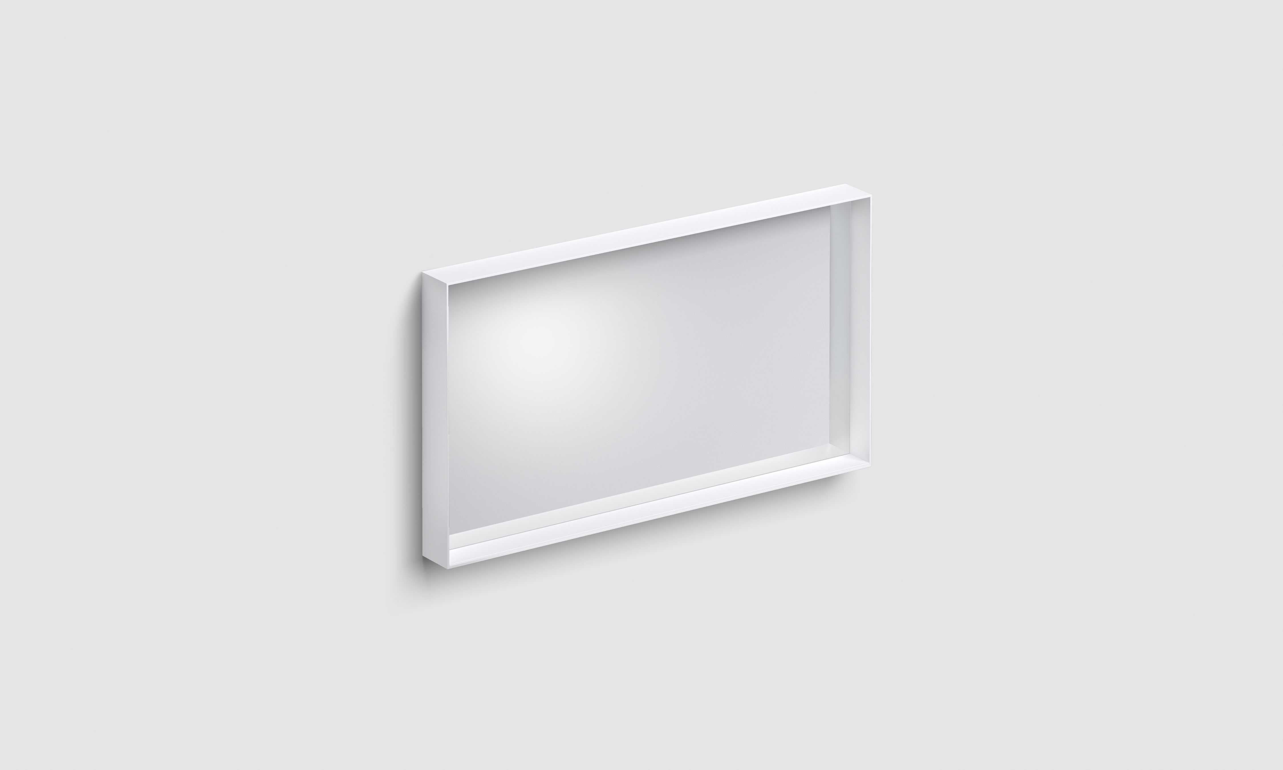 mat wit, 90cm, met ophangsysteem, met glazen inleg planchet
