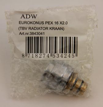 Best-Design eurokonus 16x2.0x1/2" Pexal buis tbv. luxe rad/regel-T