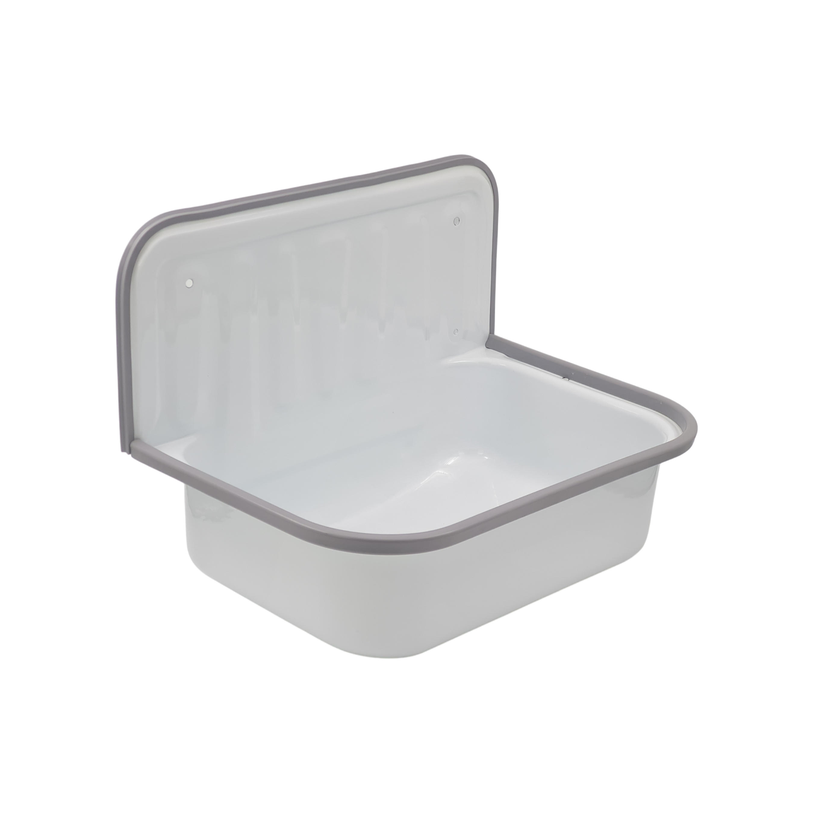 Best-Design "Suula" uitstortgootsteen zwaar-staal geëmailleerd 50x33 cm Wit