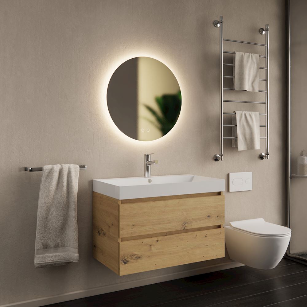 Onderkast Milan Artisan Eiken 60 cm (i.c.m. Lako Wastafel)