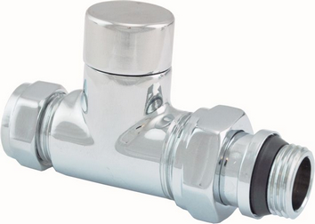 Voetventiel recht 1/2" x 15 mm chroom