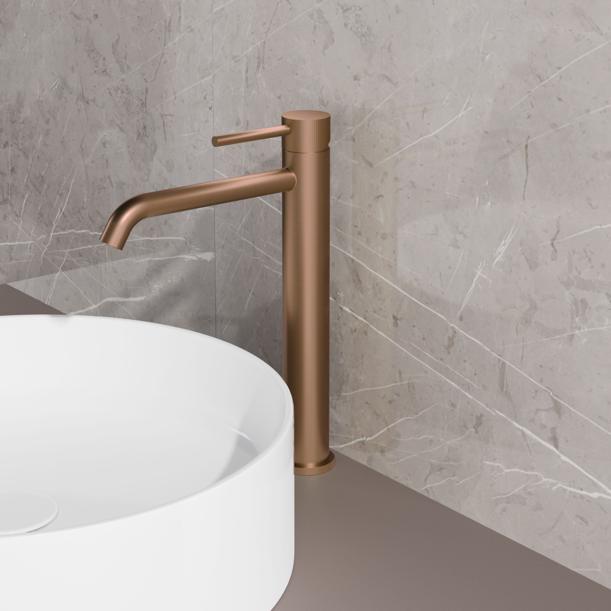 Best-Design "High-End Liora" RVS-304 hoge wastafelmengkraan Desert Brown
