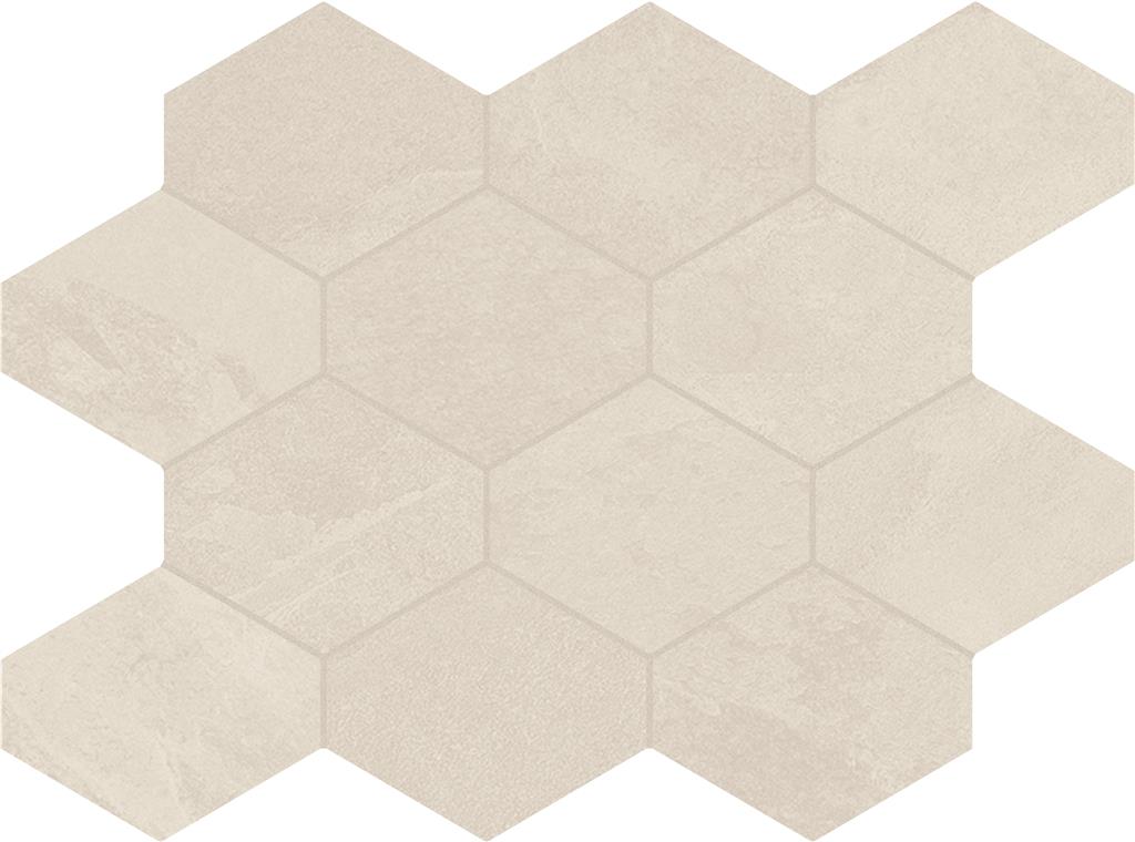 Brazilian slate Oxford white Naturale 25x34 Hexagon