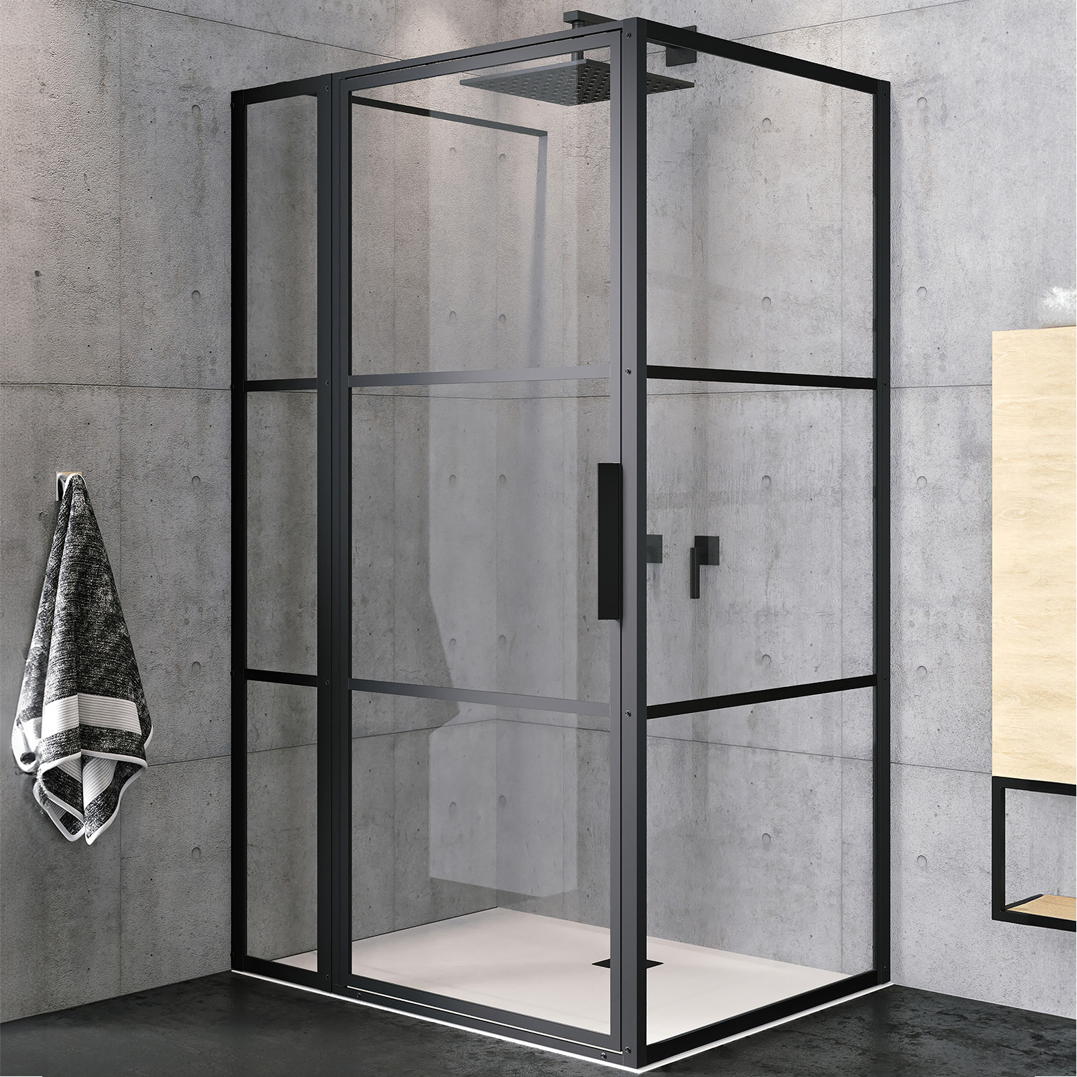 Riho Grid 203 douchecabine 110x80x200 cm zwart
