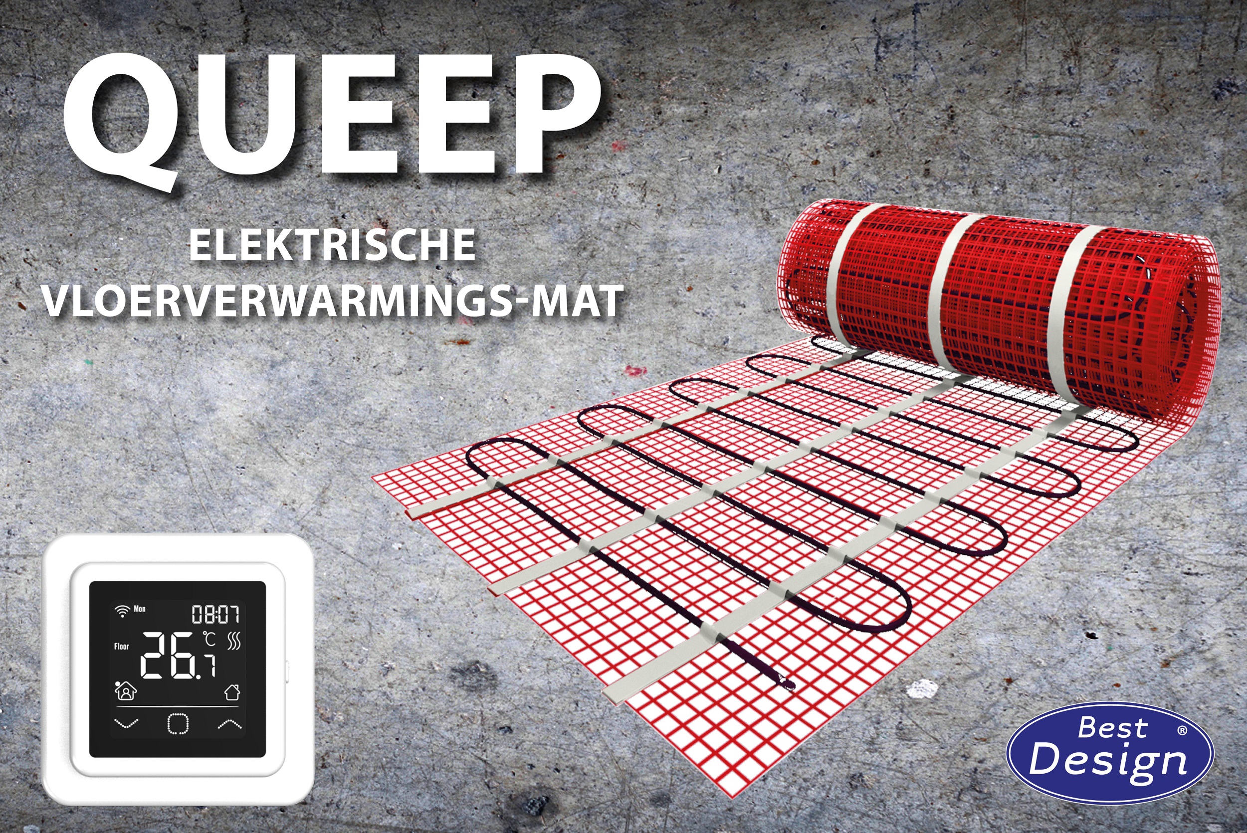 Best-Design "Queep" elektrische vloerverwarmings-mat 1.0 m2