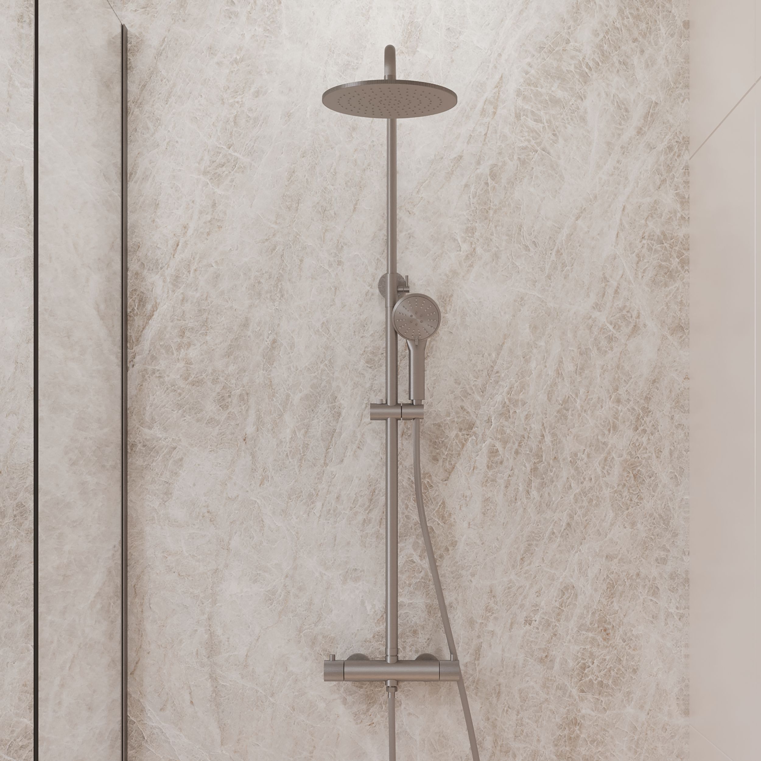 Best-Design "High-End Ore" RVS-304 thermostatische regendouche opbouwset RVS