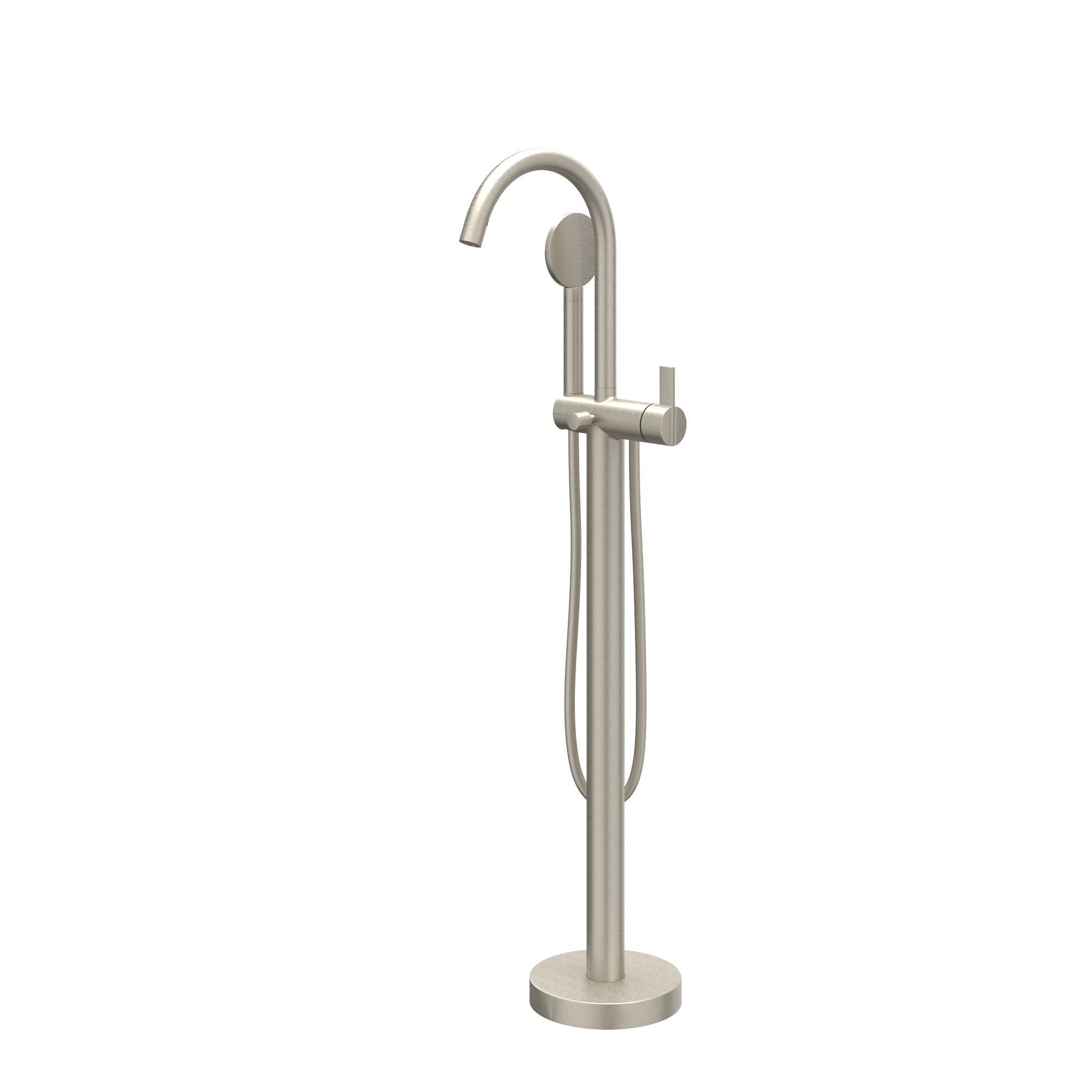 Badmengkraan vrijstaand met draaibare uitloop, slang 150 cm en satin spray handdouche