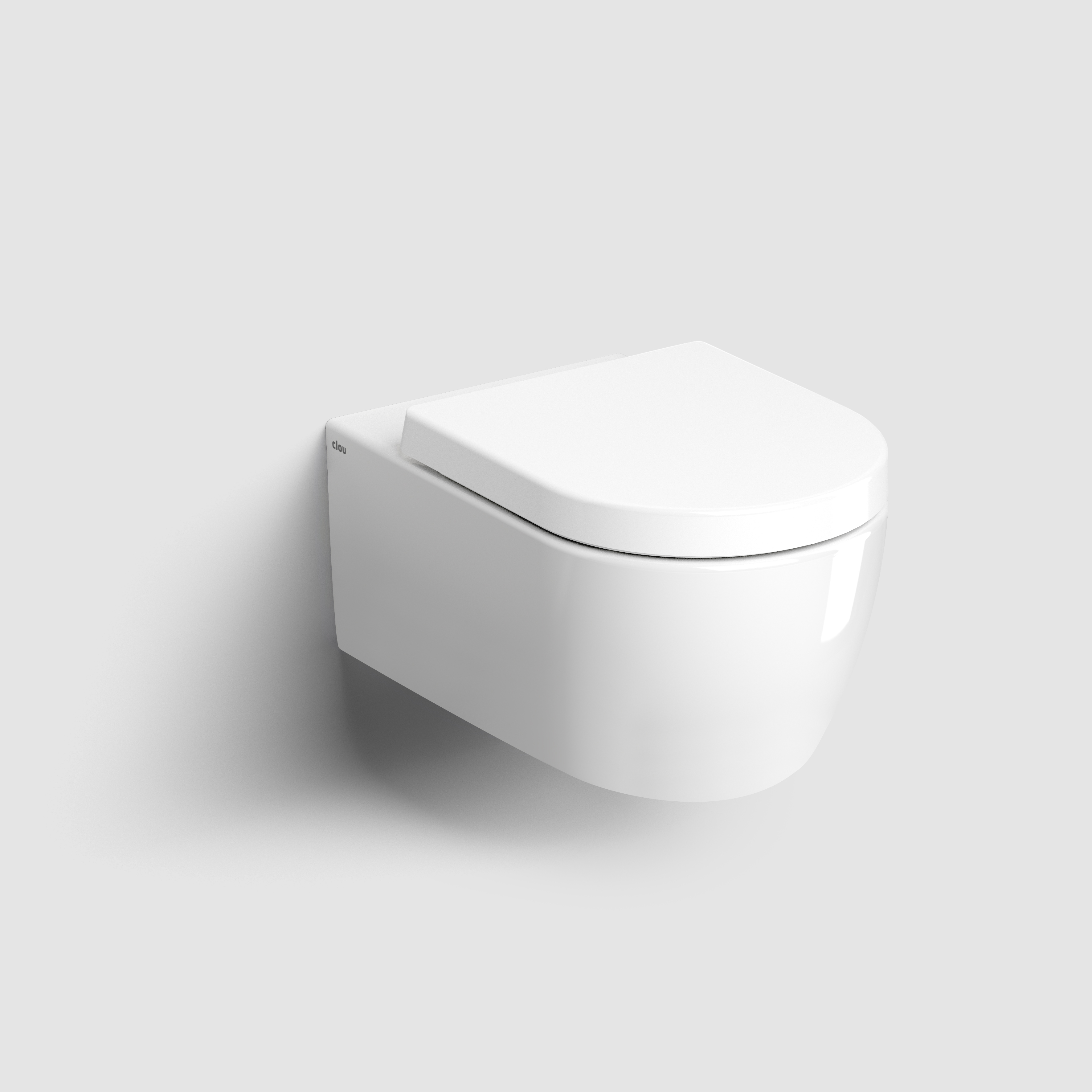 randloos wandtoilet, 54 cm, glanzend wit, incl. dikke zitting & deksel