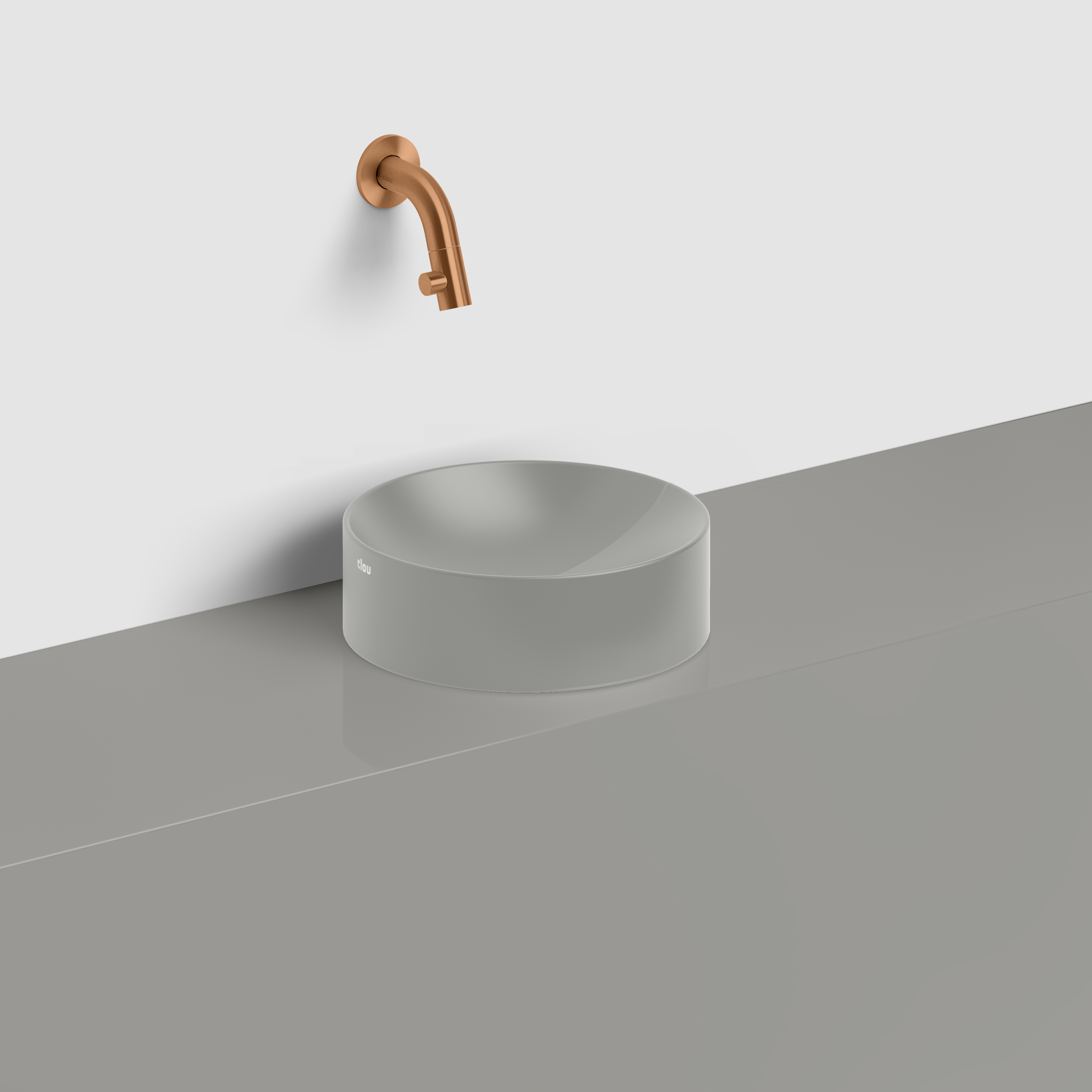 Vale fontein rond Ø22cm, mat grijs keramiek