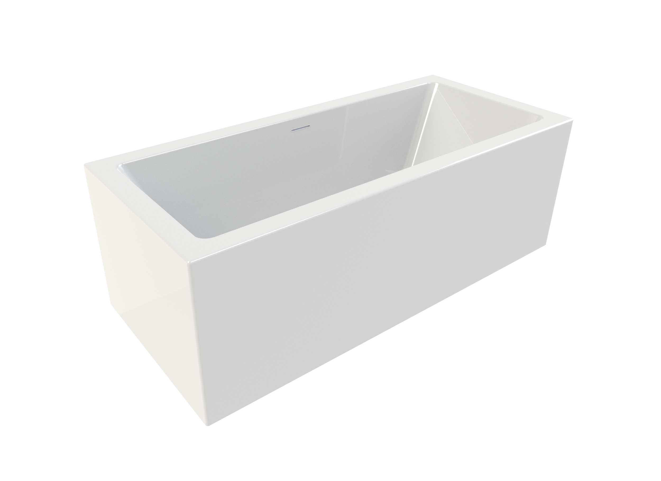 Riho Rethink Cubic Plug & Play vrijstaand bad 160x70x62 cm glanzend wit