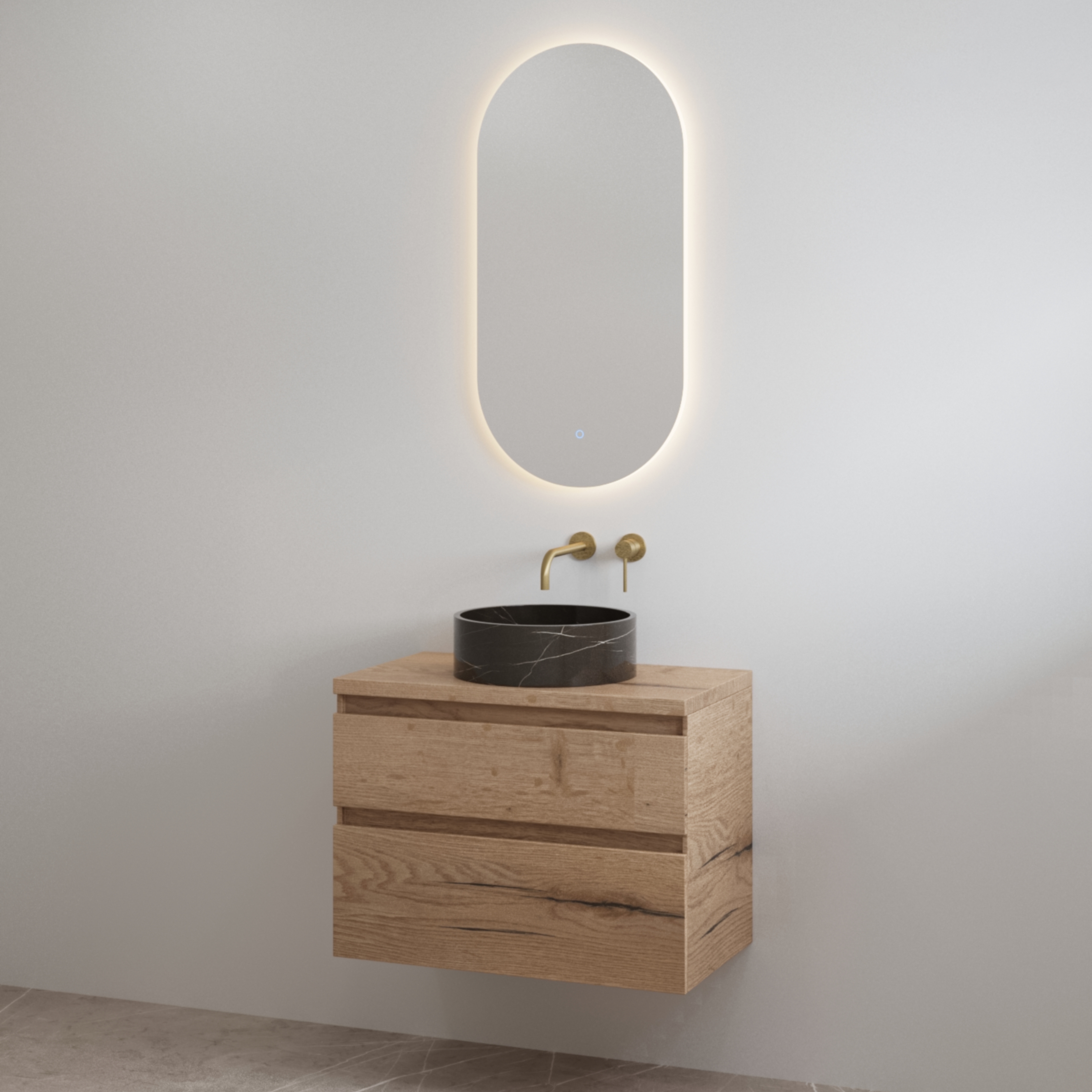 Best-Design badkamermeubelset "Lavita-60" Halifax onderkast + Halifax meubelblad 60 cm