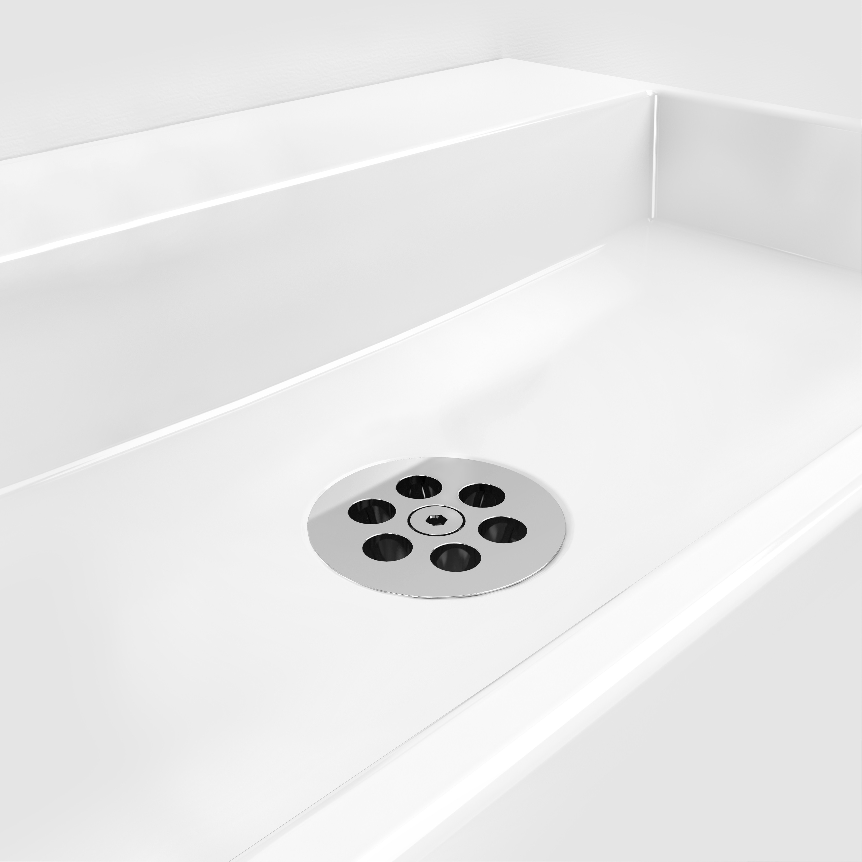 Mini Wash Me plug voor siliconen waterstop, chroom