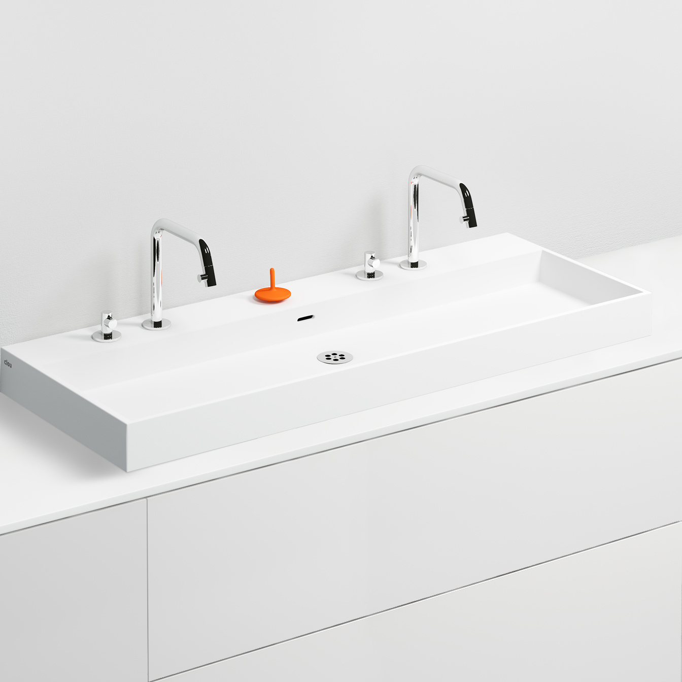 Wash Me wastafel 110cm, zonder afvoerplug