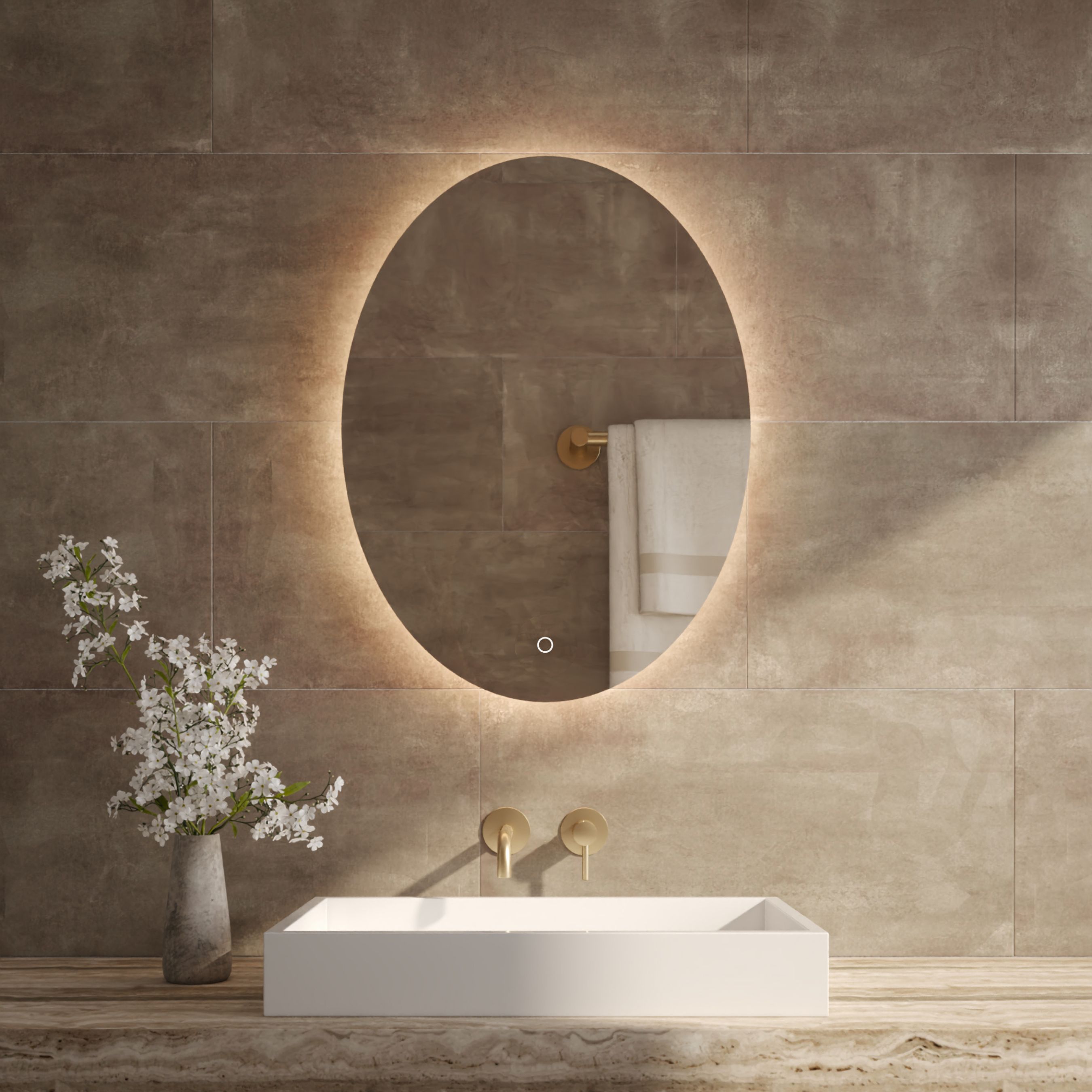 Best-Design "Divo-60" ovale spiegel incl. led verlichting B=60 x H=80cm
