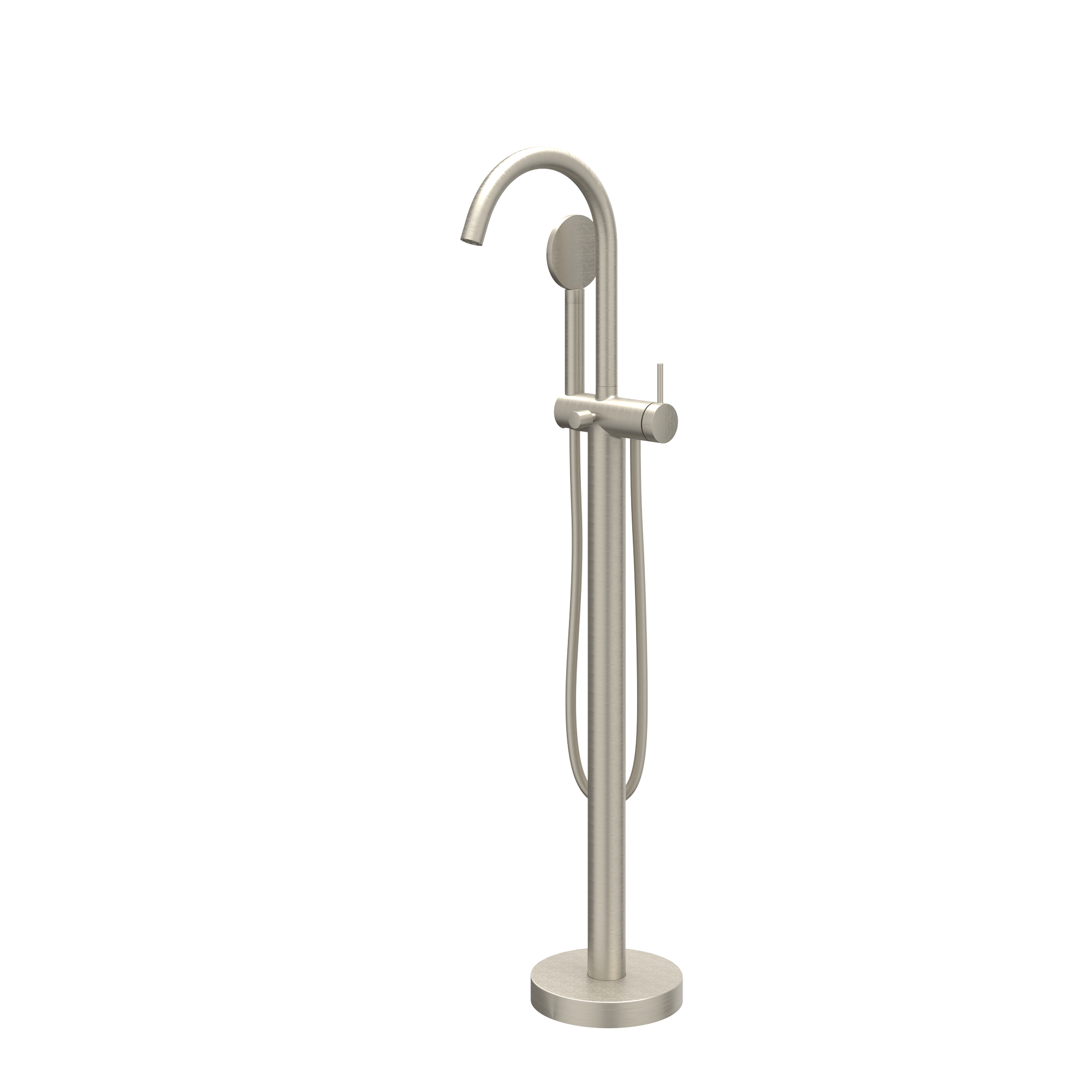 Badmengkraan vrijstaand met draaibare uitloop, slang 150 cm en satin spray handdouche