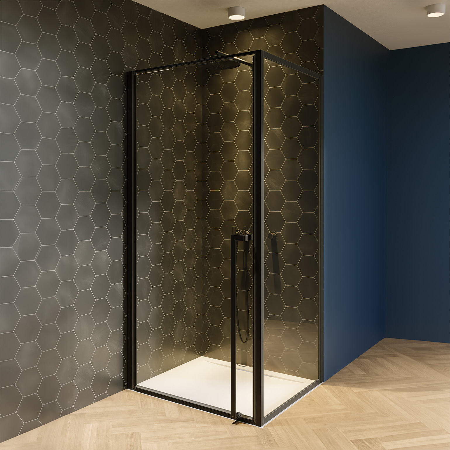 Riho Lucid 201 douchecabine 80x80x200 cm zwart