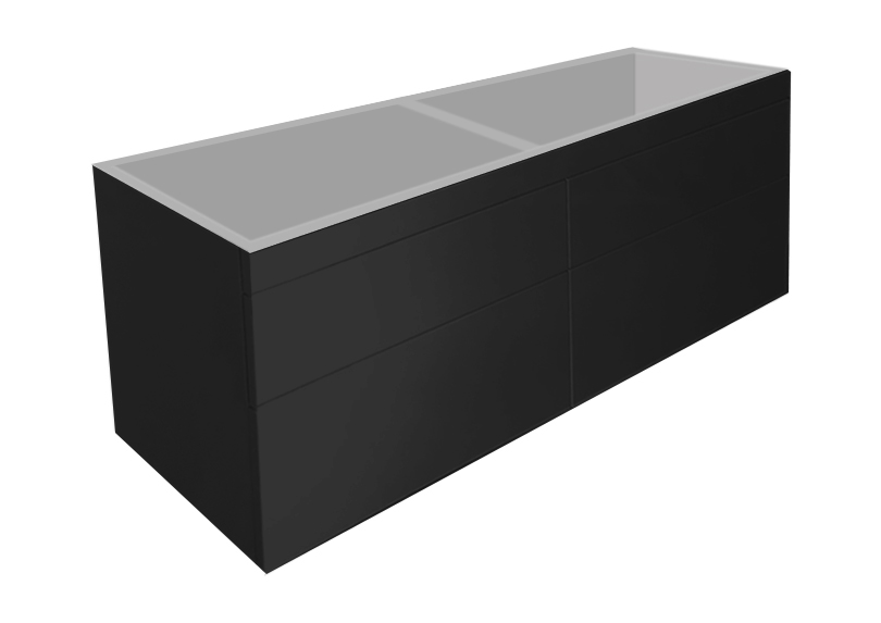 Best-Design "Beauty-120-Mat-Zwart-Greeploos" meubel onderkast 4-laden