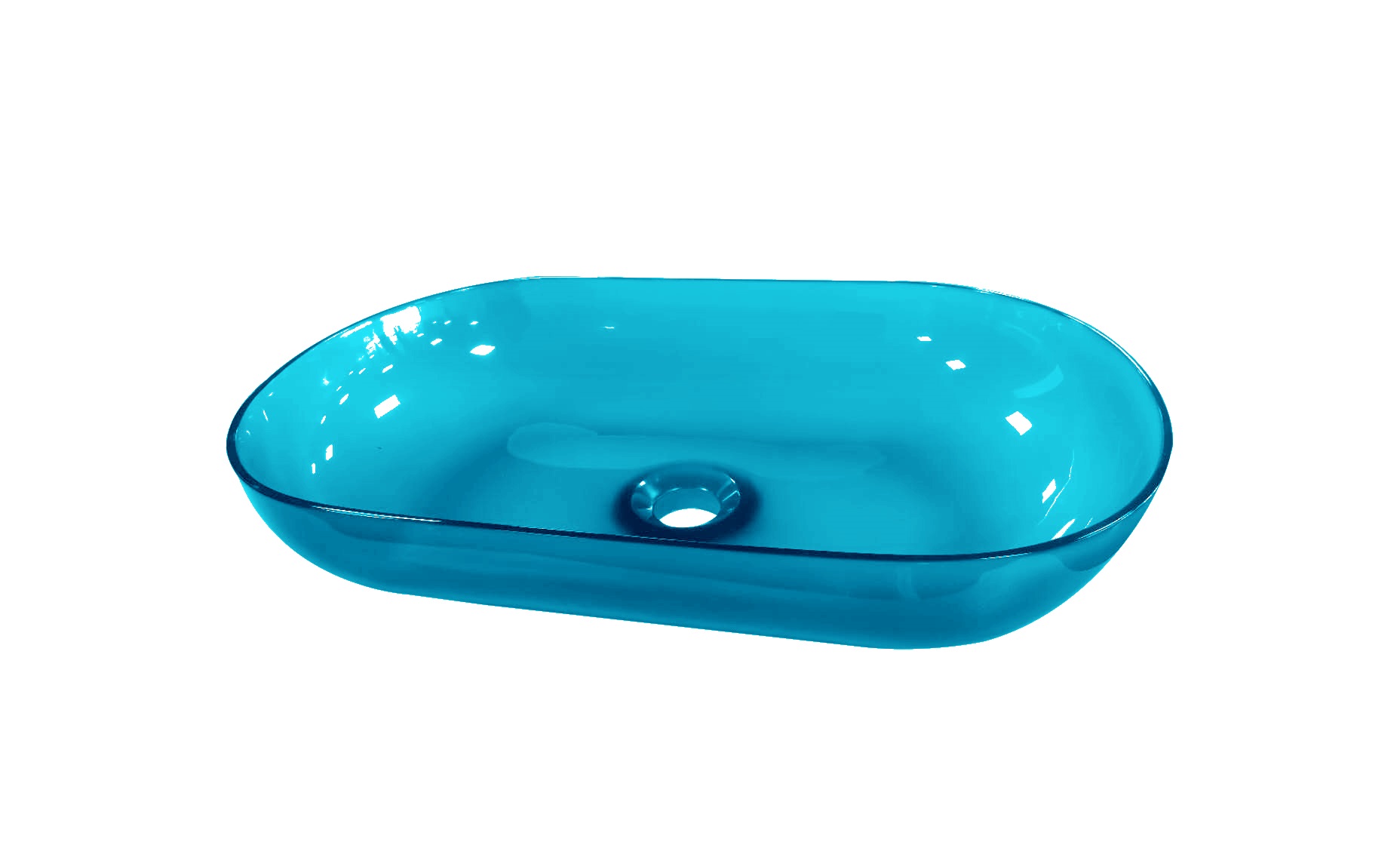 Best-Design Opbouw-Waskom Color "Transpa-Blue" 54x34x12cm