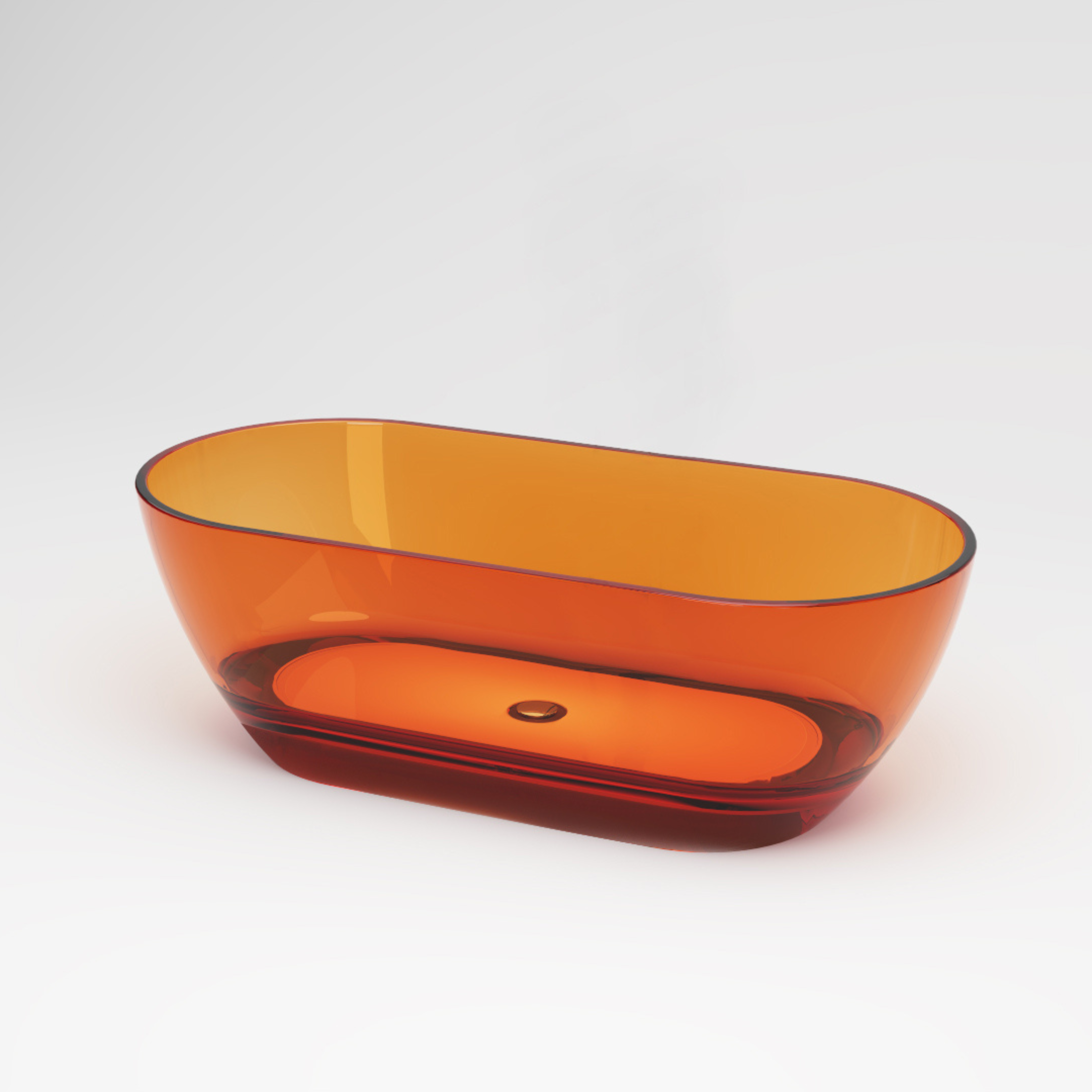 Best-Design Color "Transpa-Orange" vrijstaand bad 170 x 78 x 56 cm
