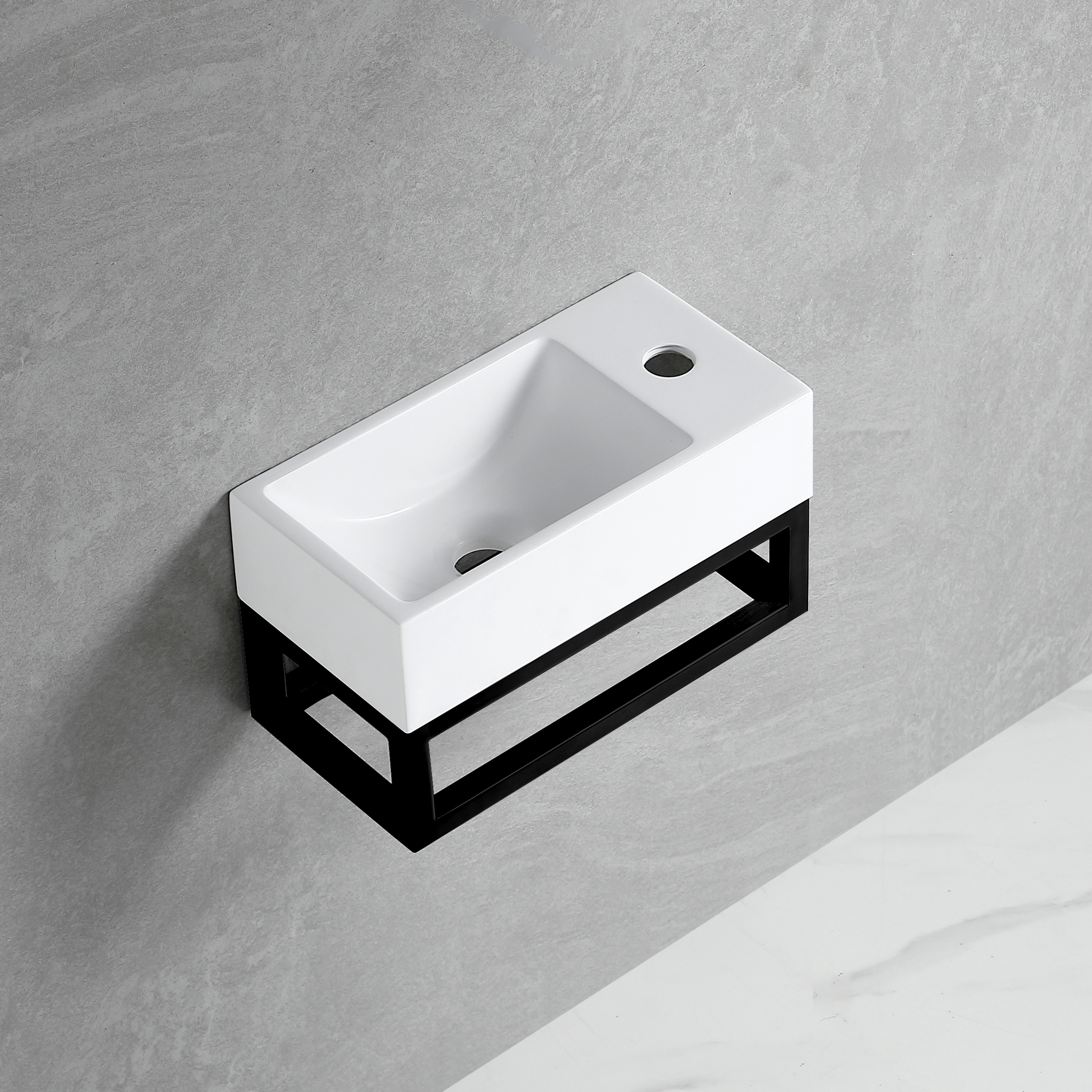 Best-Design "R-Line Nero" fontein L&R met kraangat inclusief zwart frame