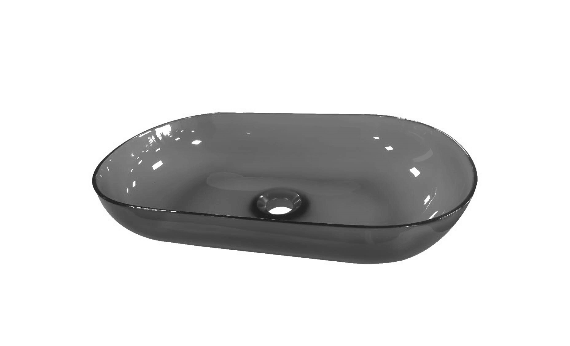 Best-Design Opbouw-Waskom Color "Transpa-Black" 54 x 34 x 12 cm