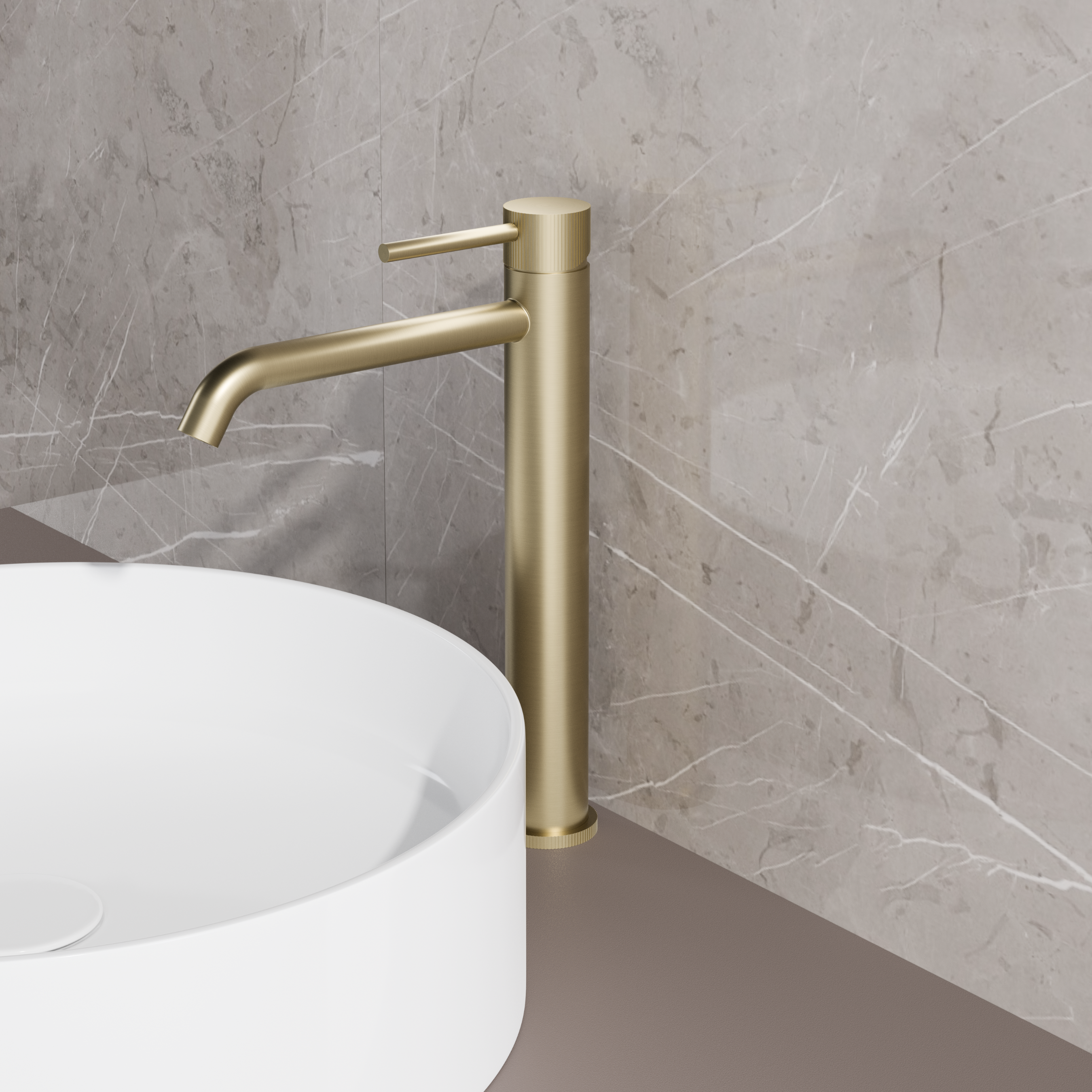 Best-Design "High-End Nancy" RVS-304 Hoge-wastafelmengkraan mat-goud