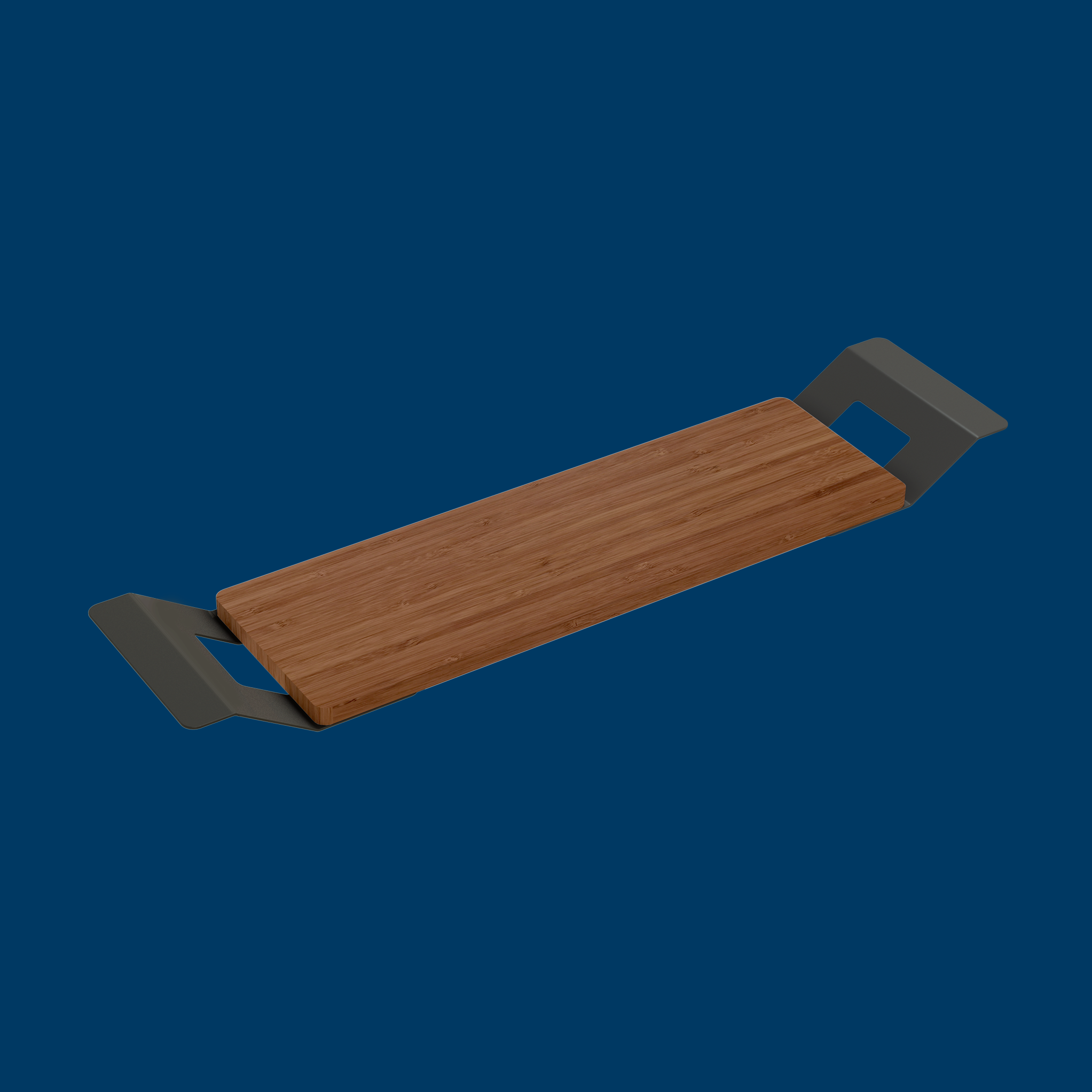 Riho Bamboo badplank zwart matwit