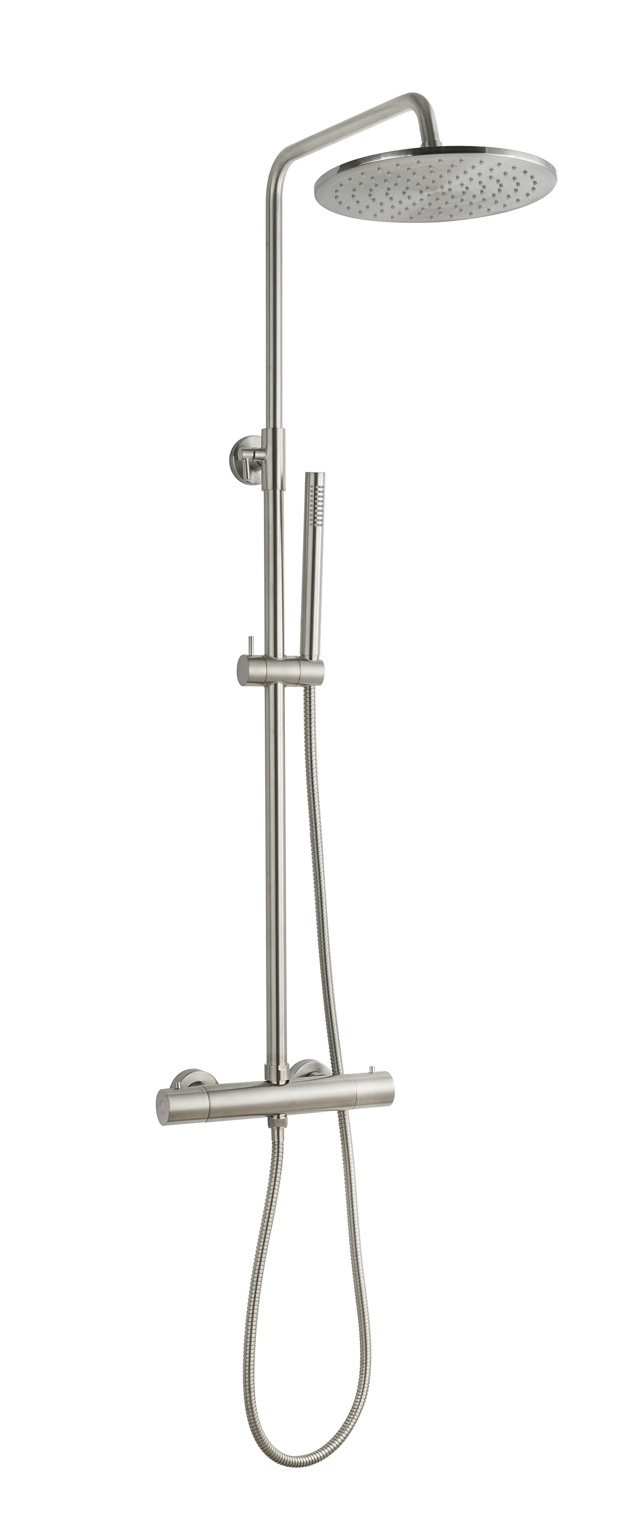 Caral thermostatische regendoucheset opbouw geborsteld staal PVD