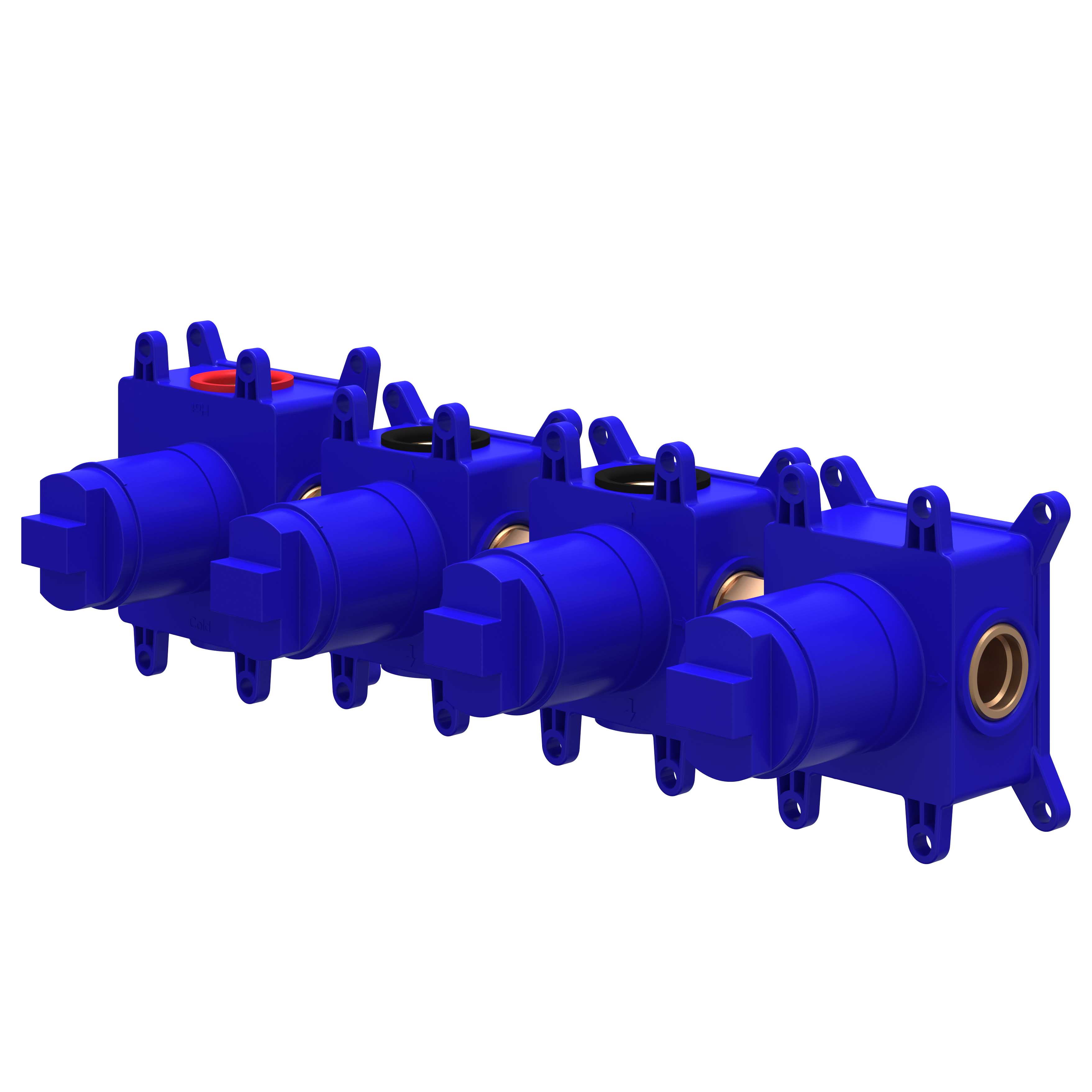 Inbouwbox t.b.v. inbouwthermostaat met 3 stopkranen symmetry