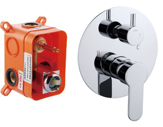 Best-Design Chrome "Prato" inbouw douchemengkraan + omstel 2 functies incl.Inb box
