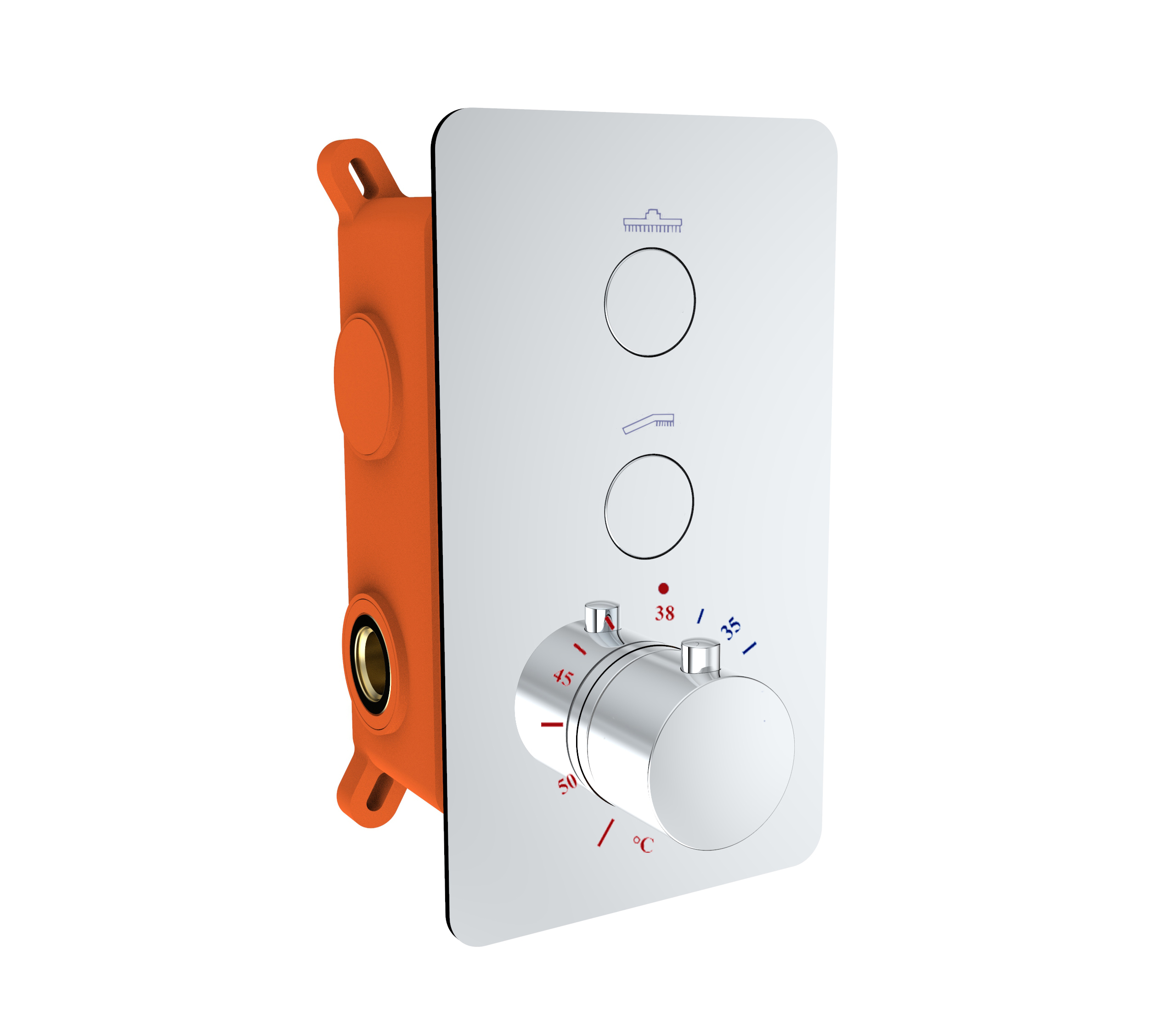 Best-Design "Clic-Elsdorf" inbouwthermostaat & inb.box 2-weg 1/2"