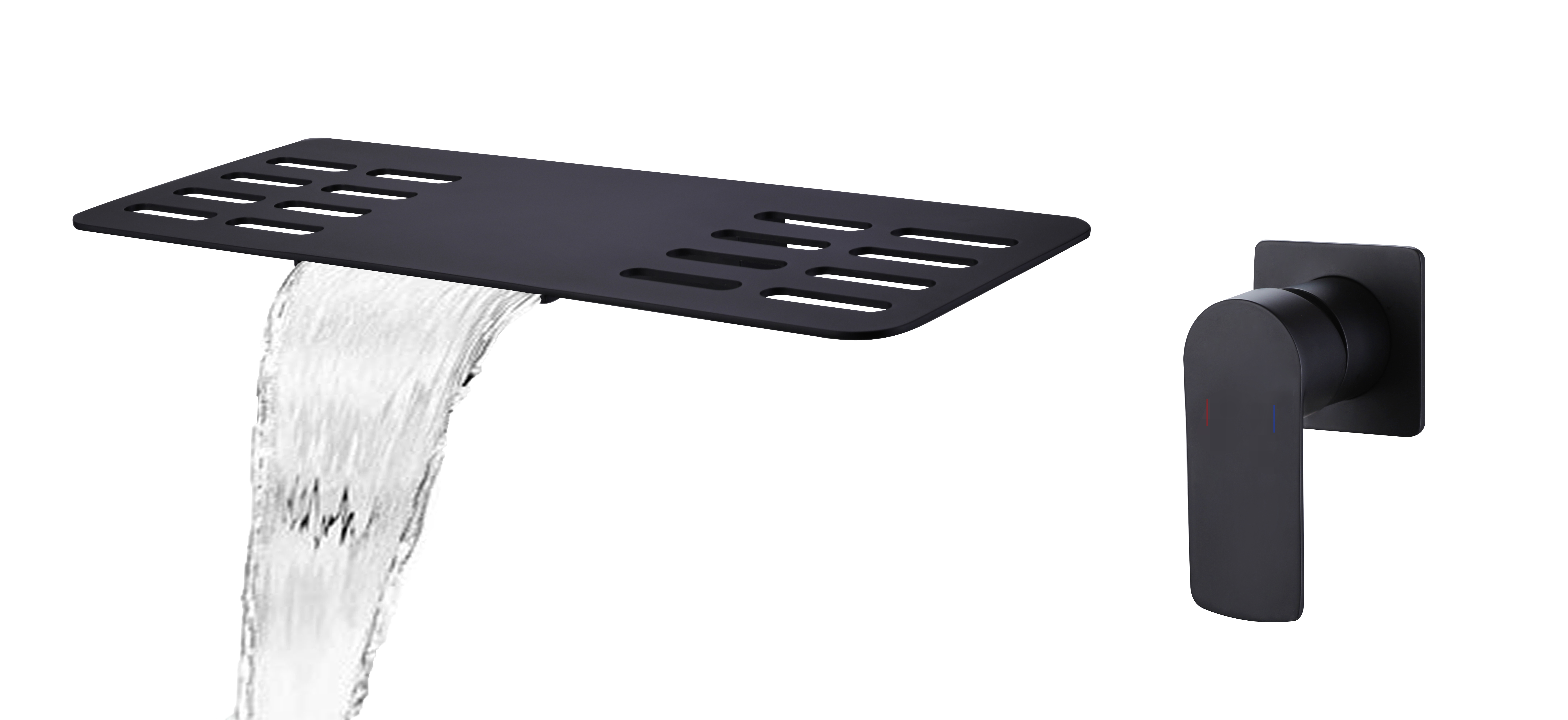 Best-Design "Nero-emotie" Waterval-planchet-inbouw-wandmengkraan mat-zwart