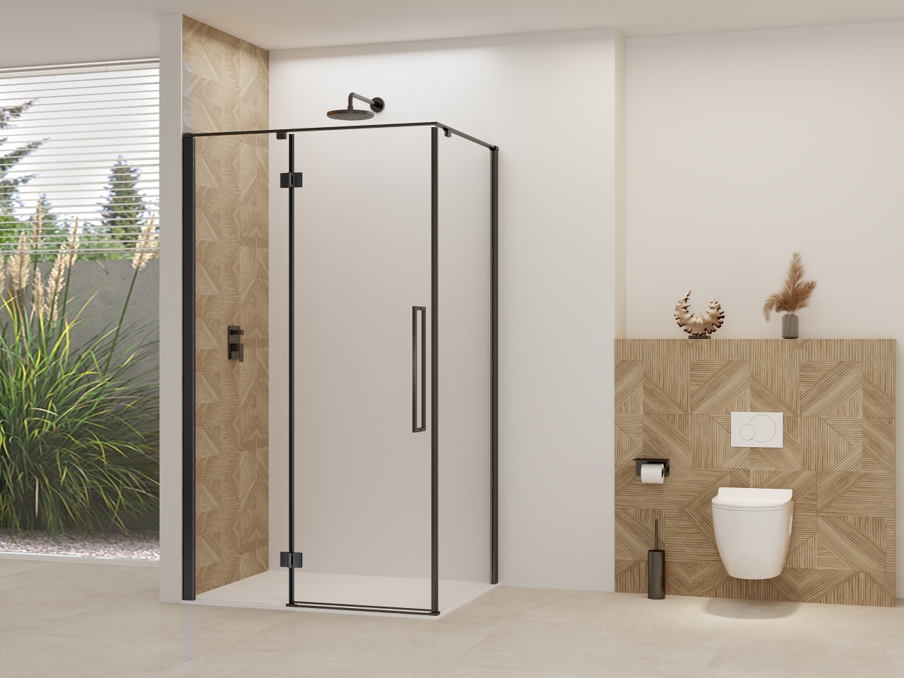 Zijwand tbv hoekcabine helder glas incl. glasbehandeling (970-990) x 2000 alleen te combineren met ST07