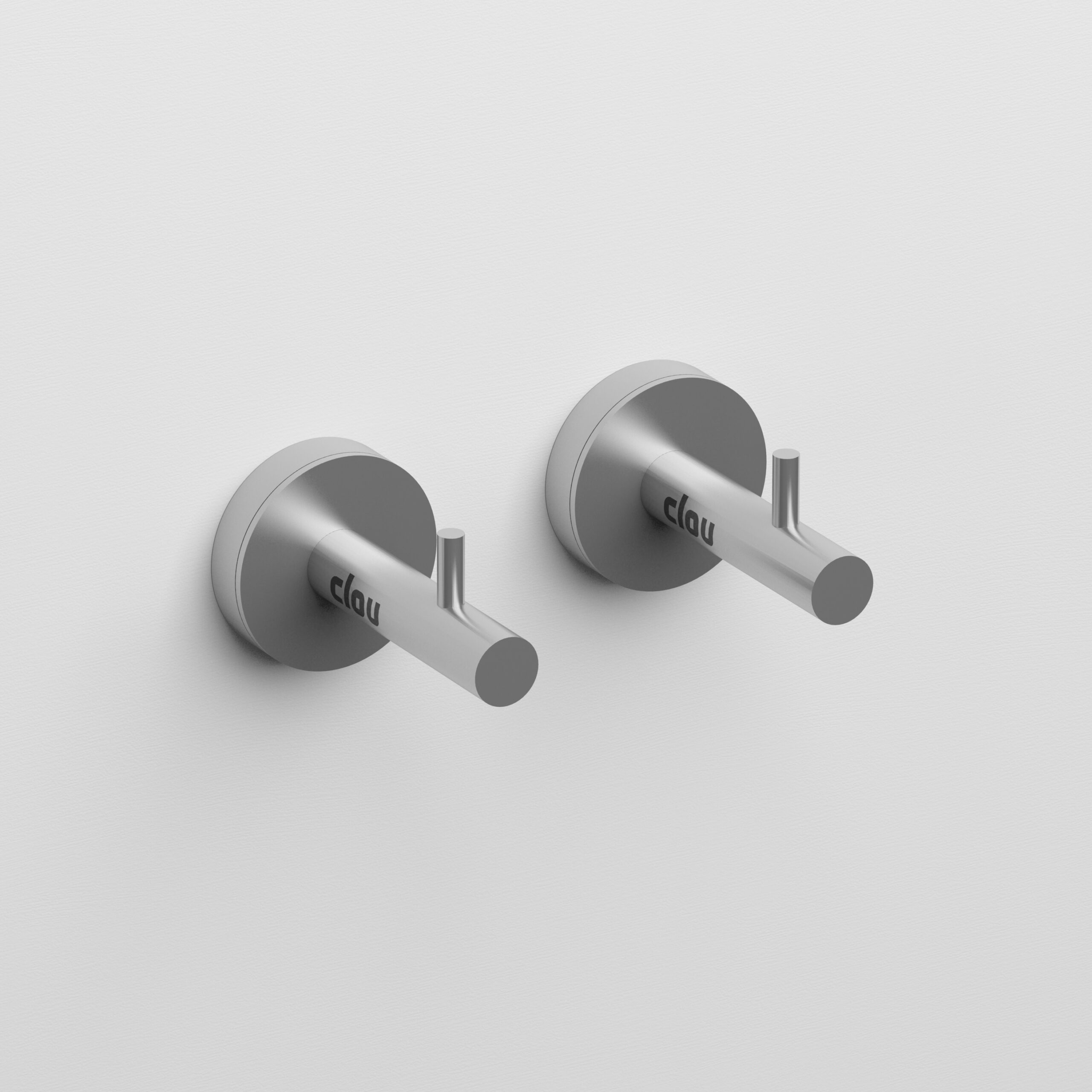 Slim set à 2 haken, rvs geborsteld
