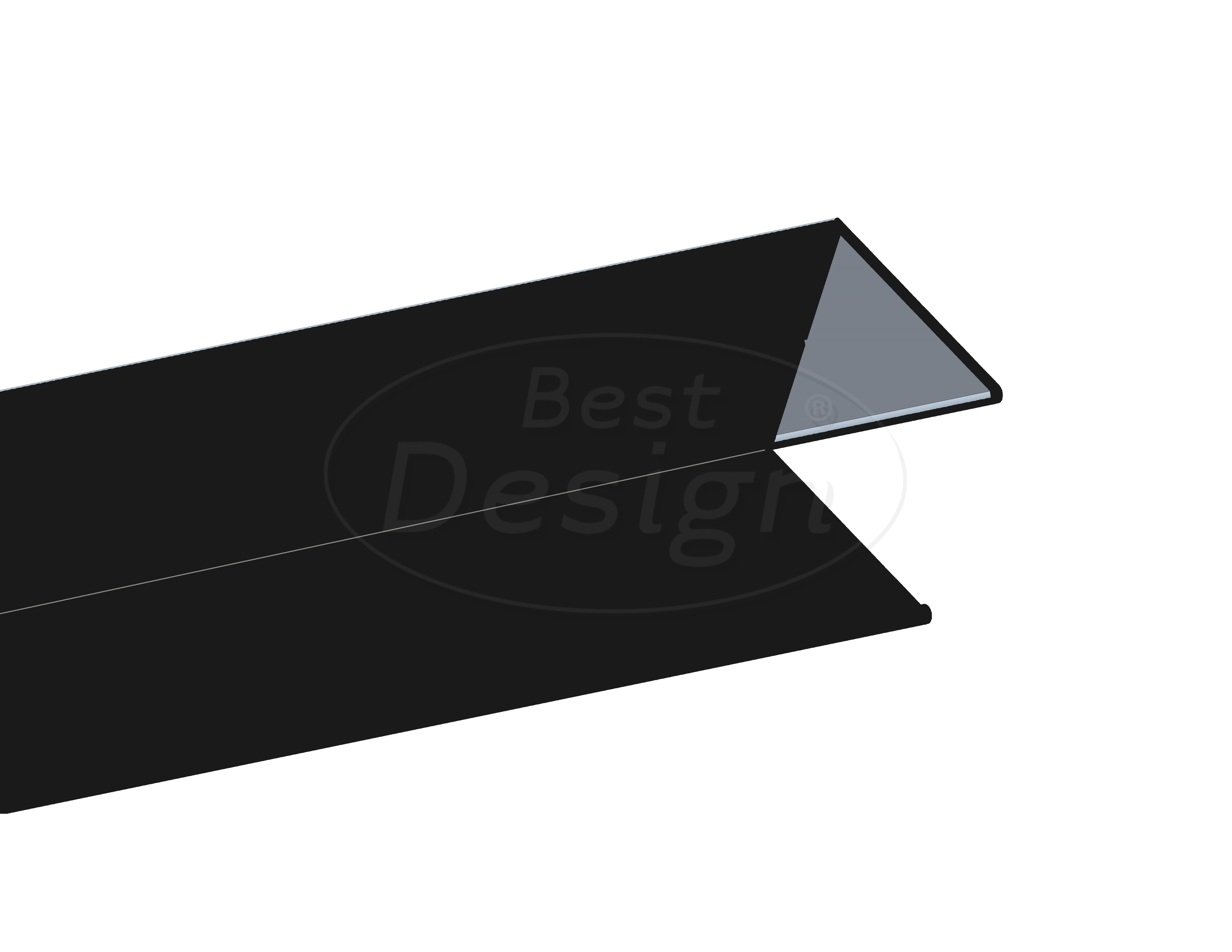 Best-Design zwart aluminium wand profiel voor "Noire" inloopdouche