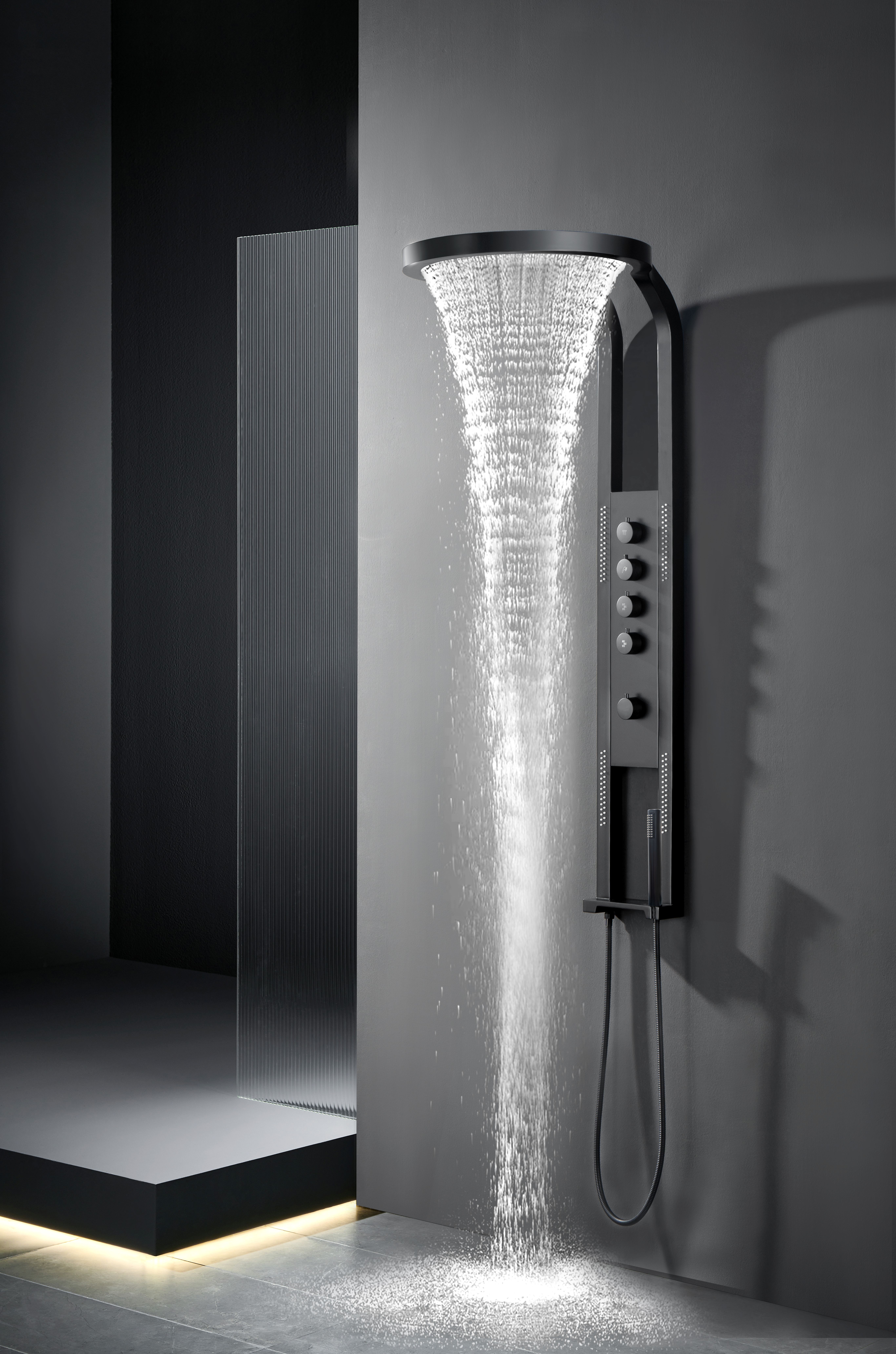 Best-Design "Nero-Future" douchepaneel 1440x220/520mm mat-zwart