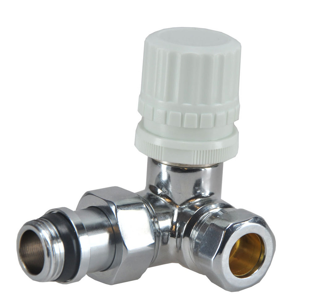 Thermostatisch voorbereid radiatorventiel haaks links 1/2" x 15 mm chroom