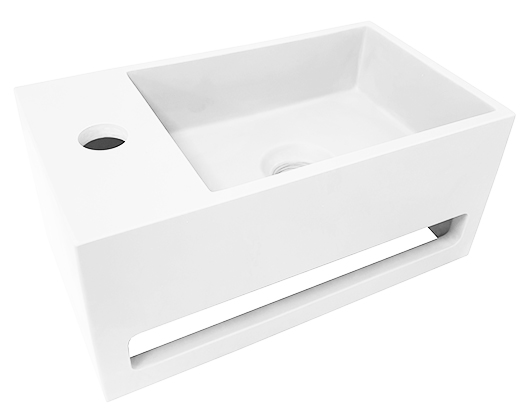 Julia fontein links 35 x 20 x 16 cm solid surface mat wit