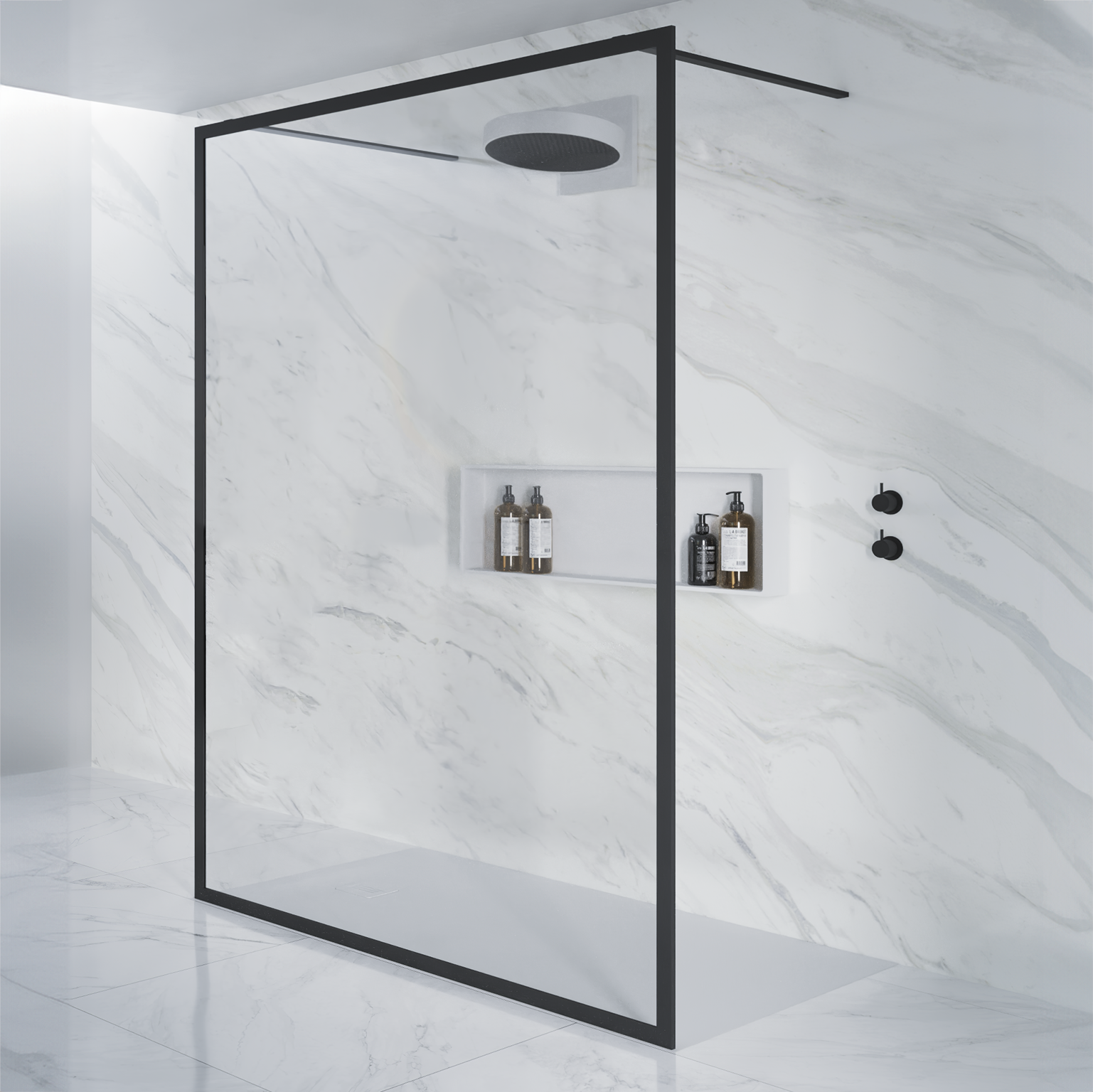 Riho Lucid 401 inloopdouche 90x200 cm zwart